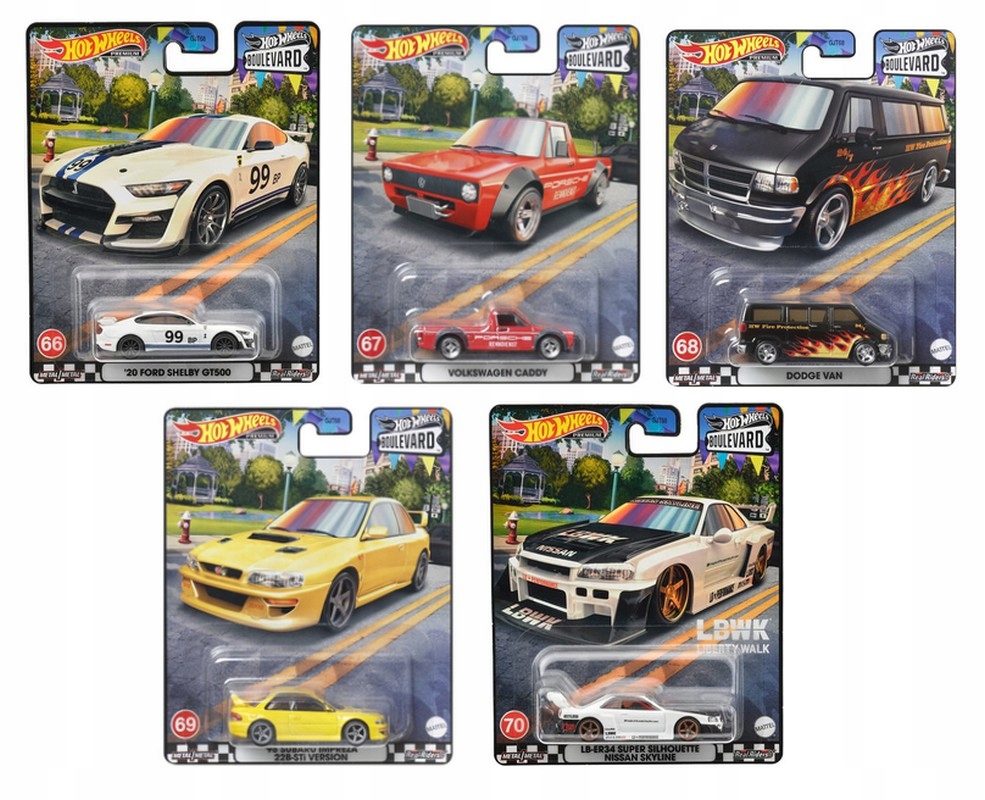 

Hot Wheels Premium Boulevard zestaw 5 aut 66-70