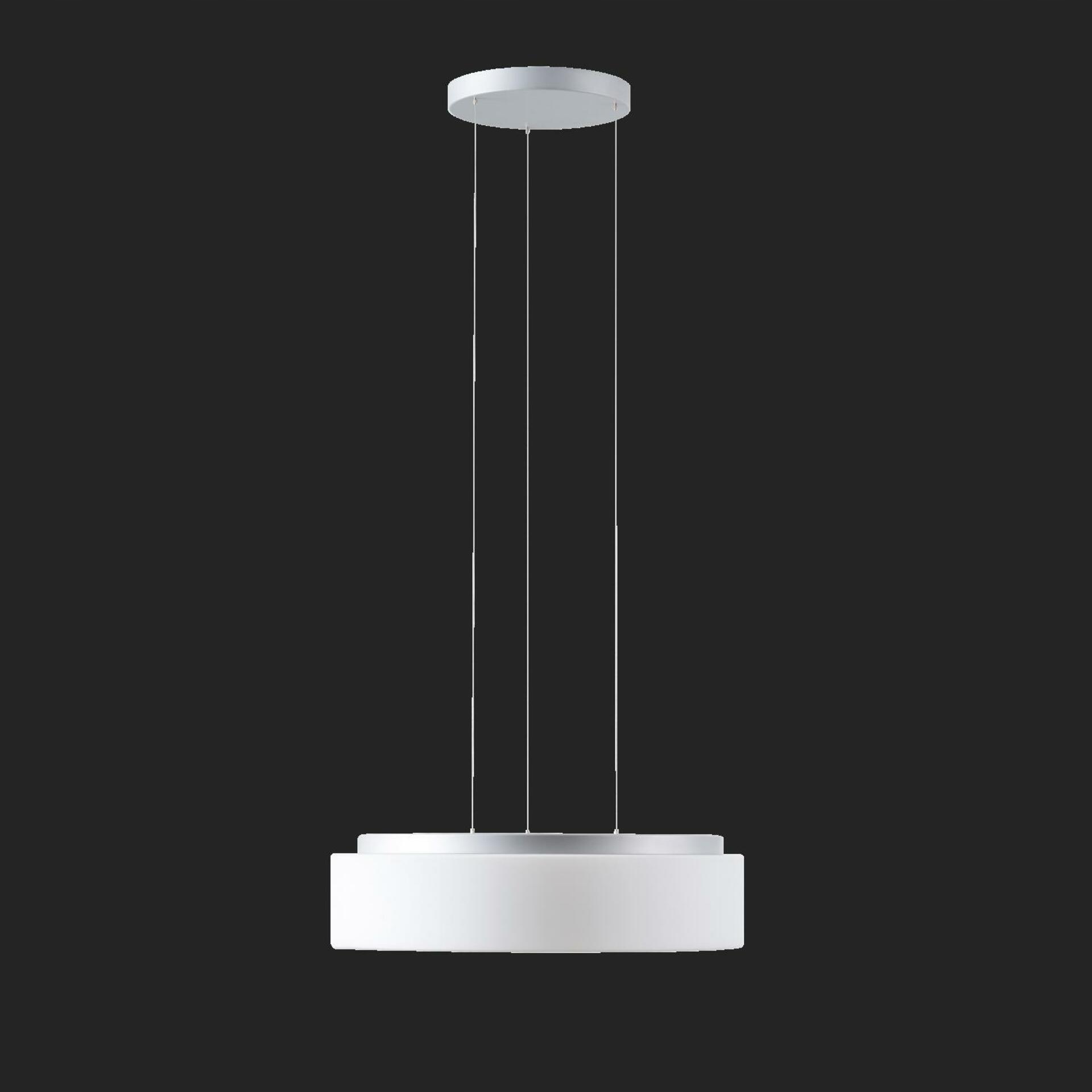 Osmont 67907 Eris LE4 závesné sklenené svietidlo strieborná biela IP40 4000 K