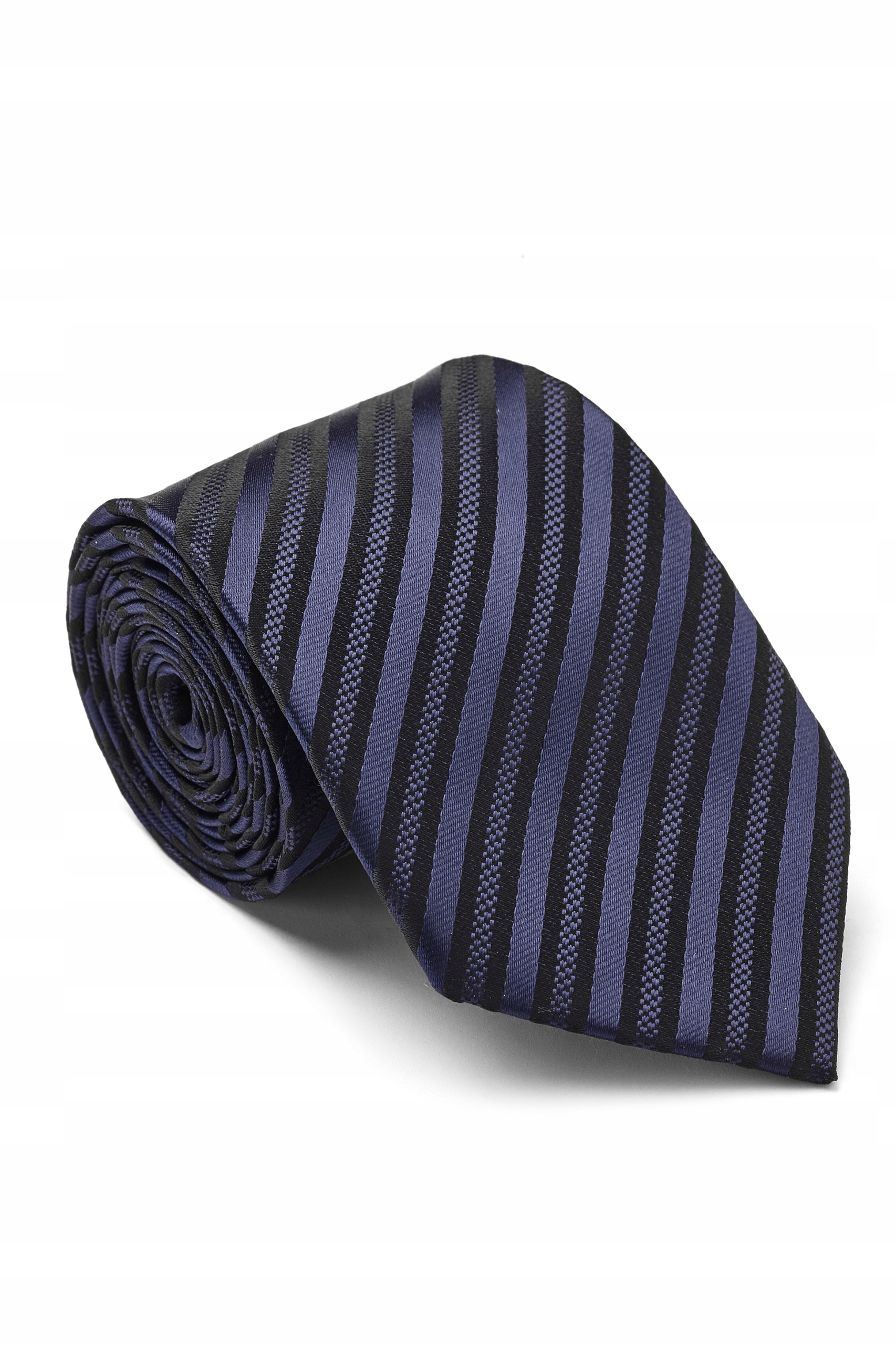 Klasyczny krawat męski elegancki w paski Kolor niebieski