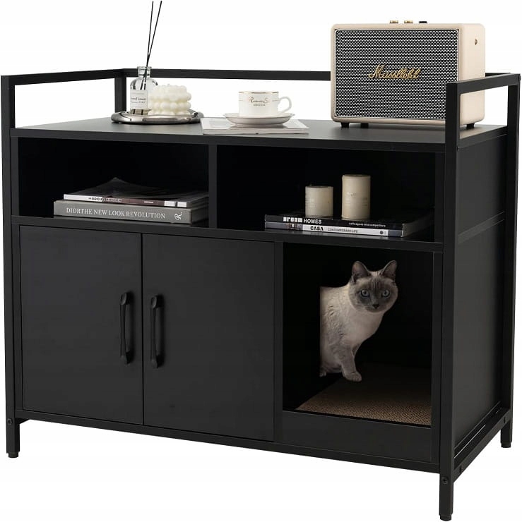 Levně Komoda 2 v 1 Domeček pro kočky s škrabadlem