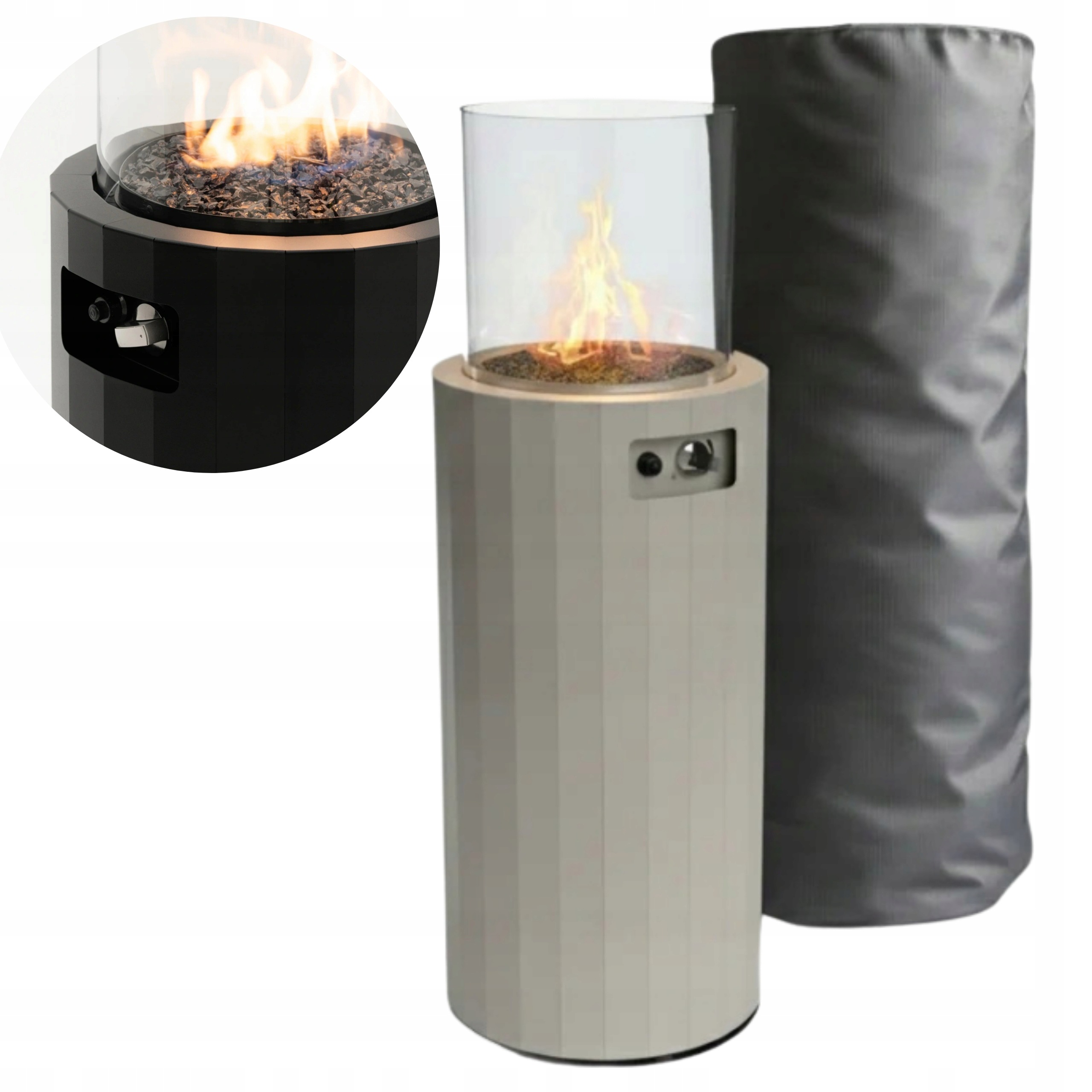 Planika Bino Grey Terasový Biokrb Ohřívač 8 kW Plynový S Pouzdrem