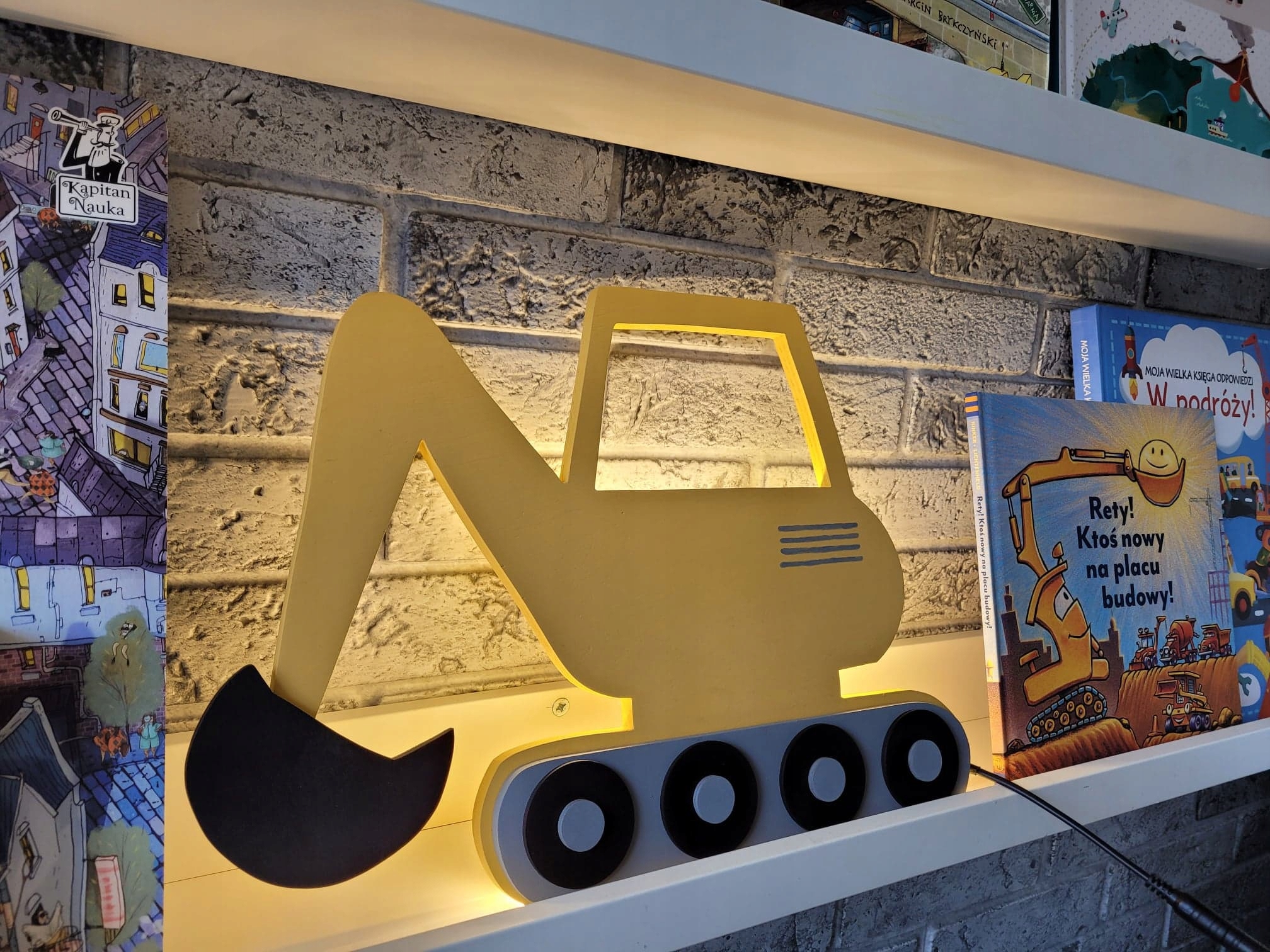 ночник СВЕТОДИОДНЫЙ экскаватор деревянный