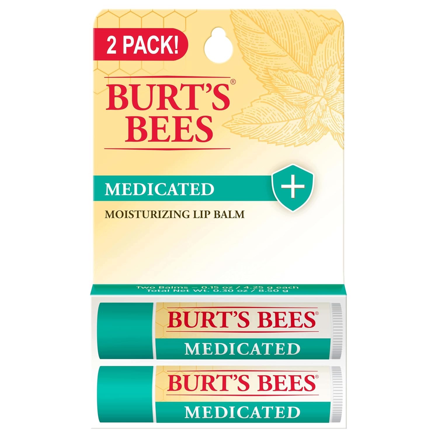 Burt's Bees Medicated léčivý balzám na rty Mentol Eukalyptus 2 ks 4,25 g
