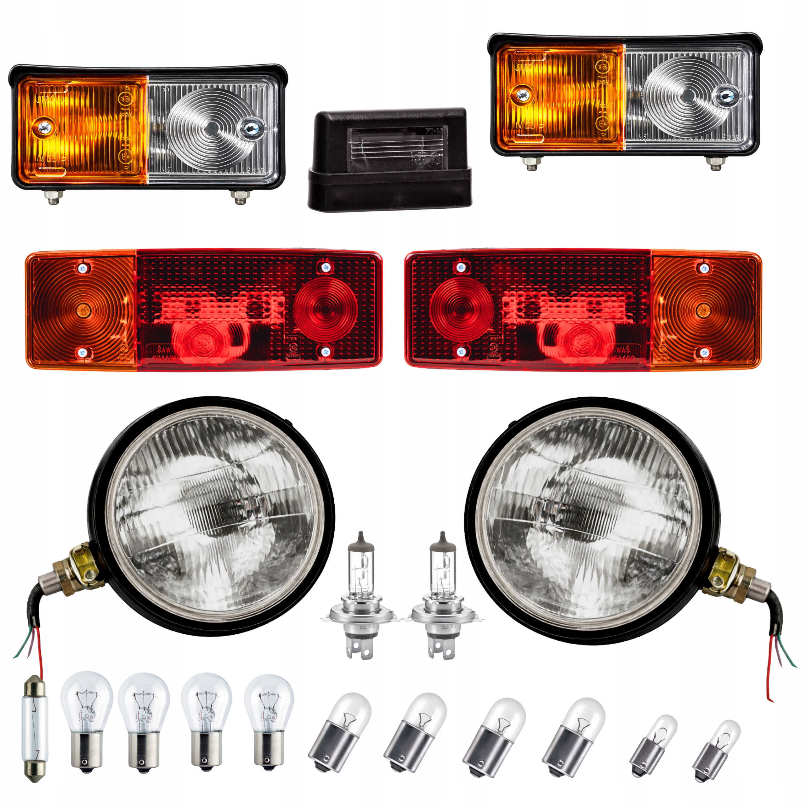 Sada světel Ursus C-360 C-330 světlomet přední lampa zadní lampa žárovky