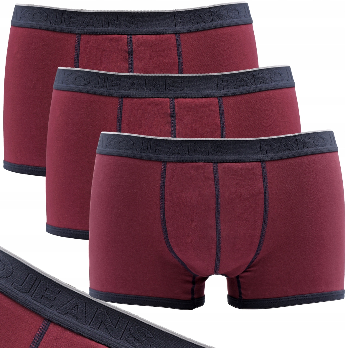 

Bokserki męskie bordowe x3 bawełna jakość L/XL
