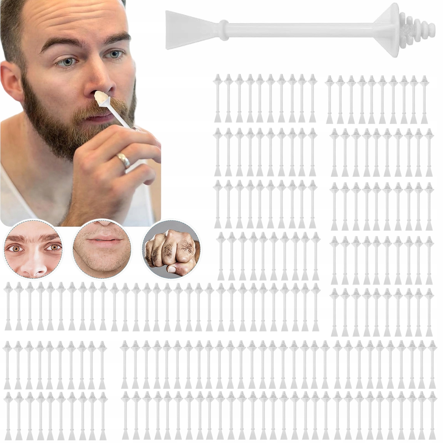 Vosk Na Depilaci Nosu Uší Sada Pro Muže, Ženy, Vlasy, Voskování 200KS
