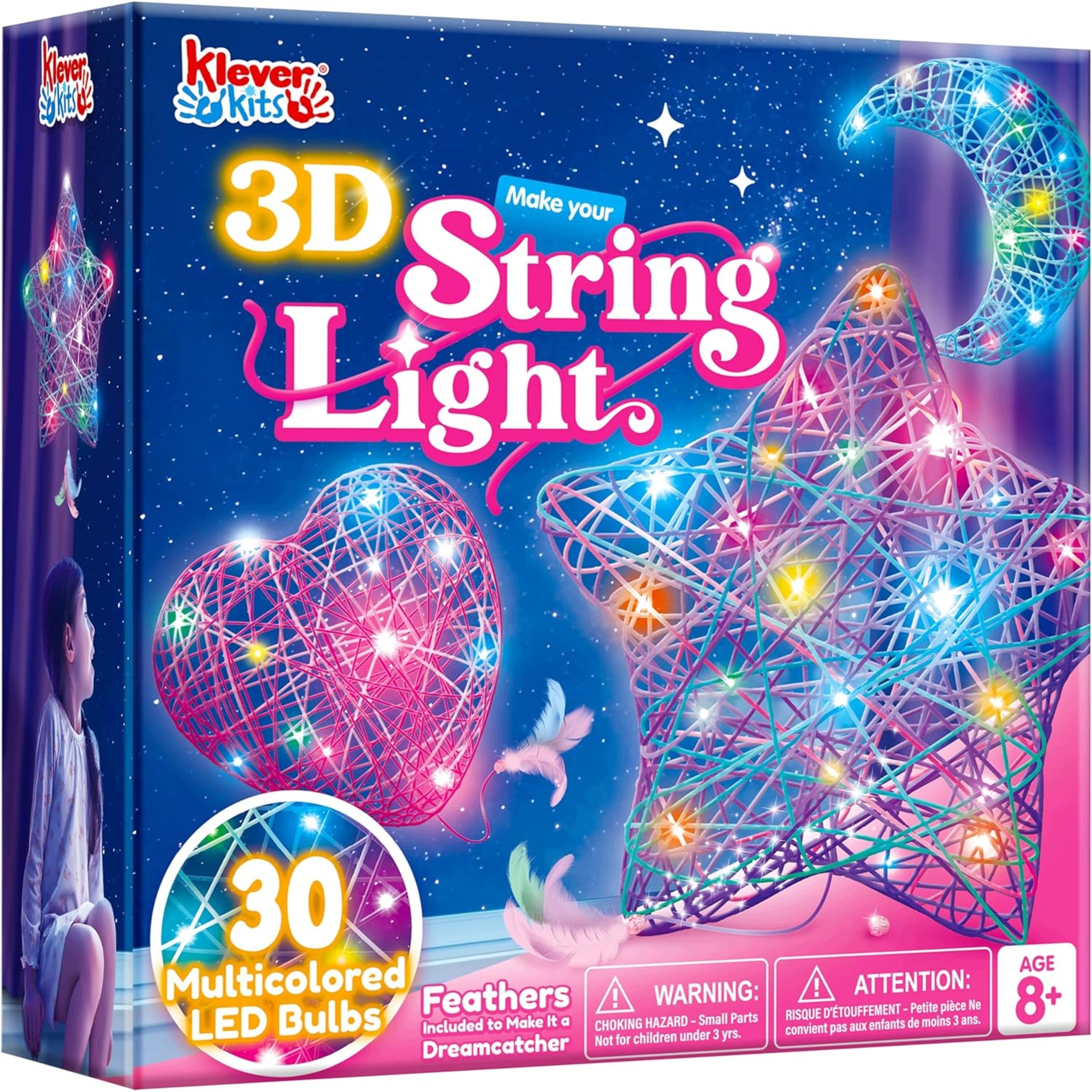 Zestaw kreatywny string art lampion zabawka na sznurku Led Diy
