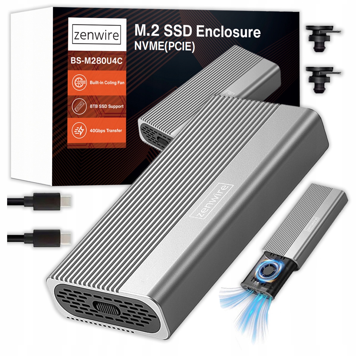 Obudowa Ssd M.2 Nvme Pcie Usb-c 4.0 Kieszeń na Dysk M2 Thunderbolt 4 40 Gb