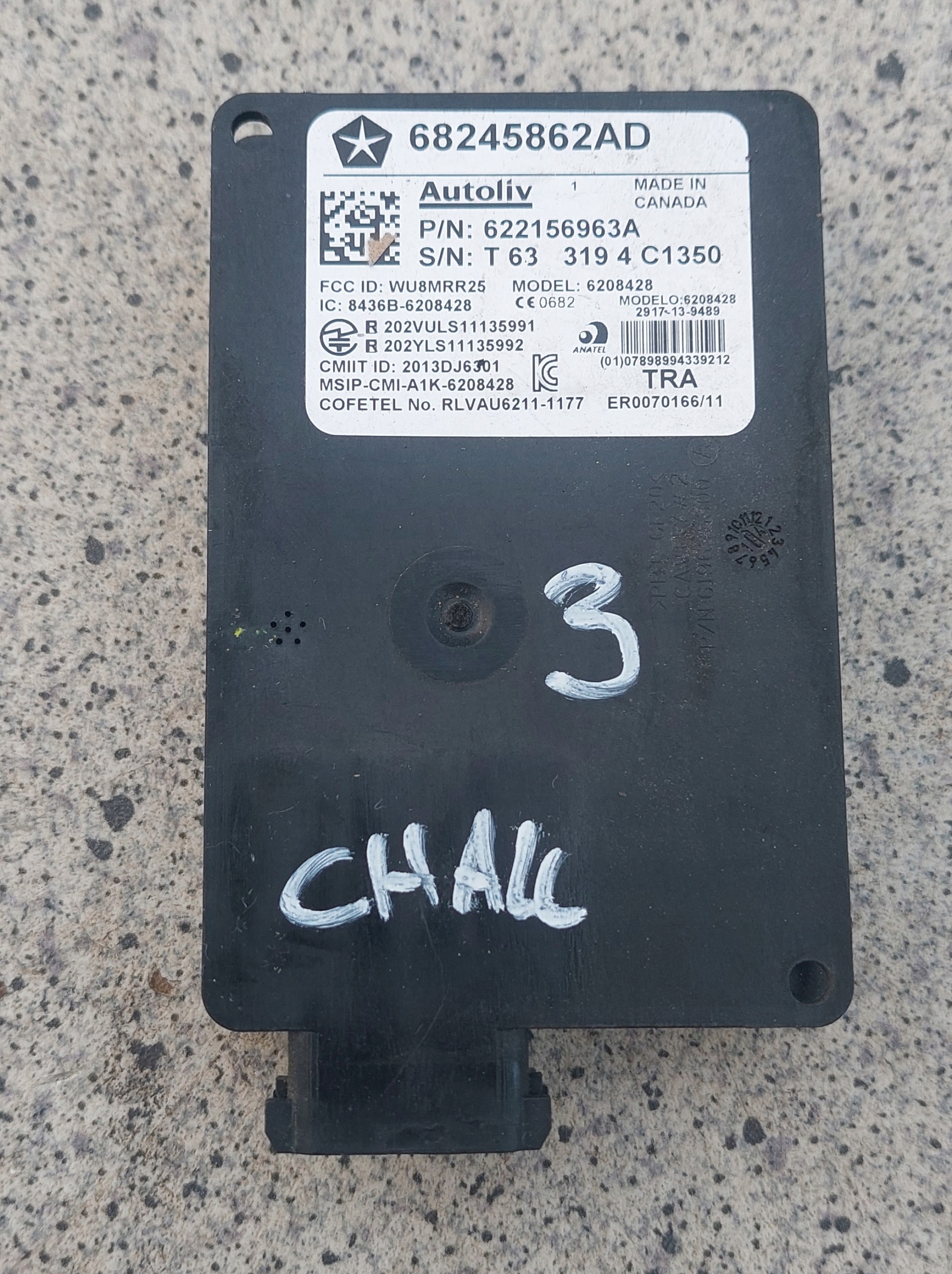 Dodge CHALLENGER 15 16 модуль 68245862AD Номер 3