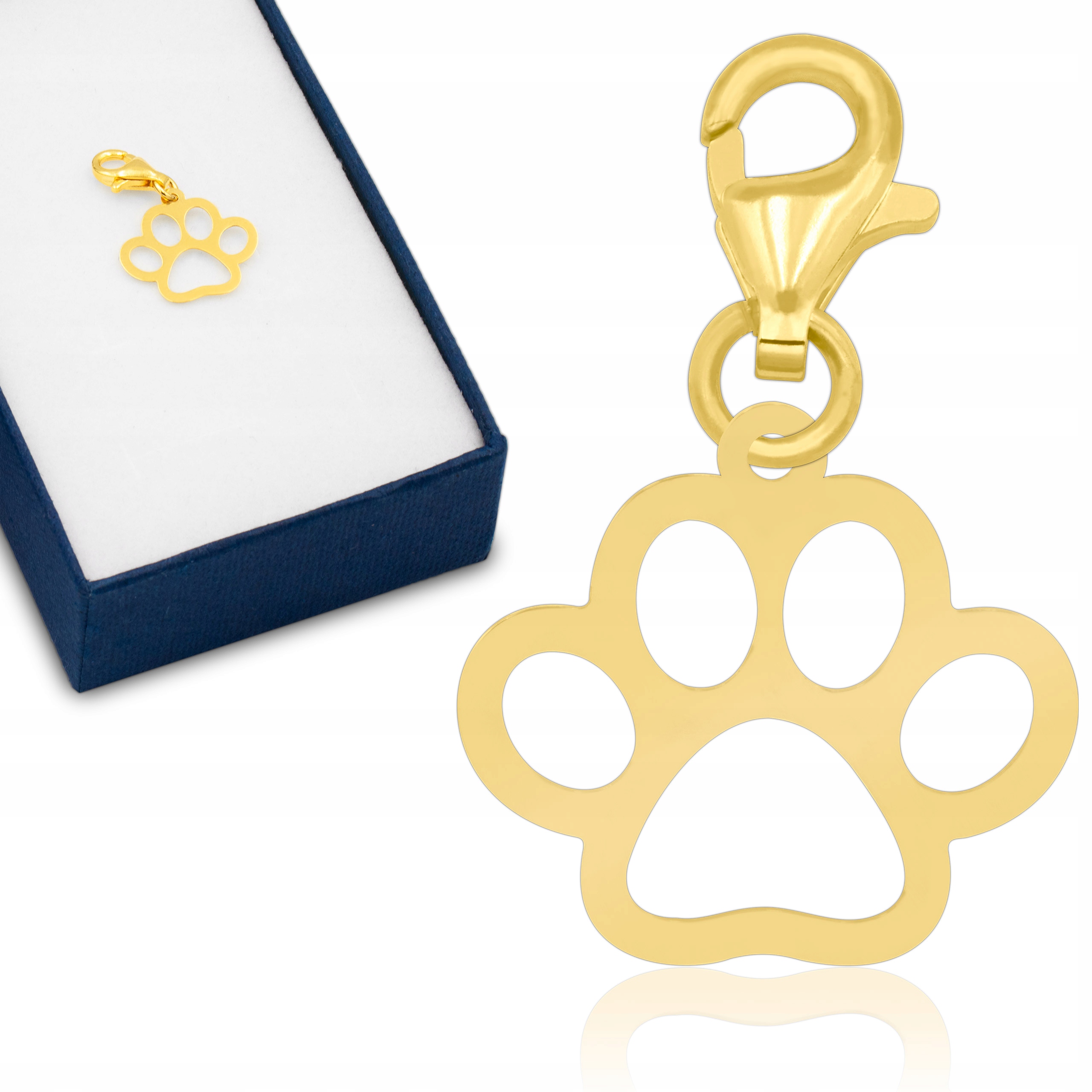 

Złota zawieszka pr. 585 Charms Łapa Psa Prezent