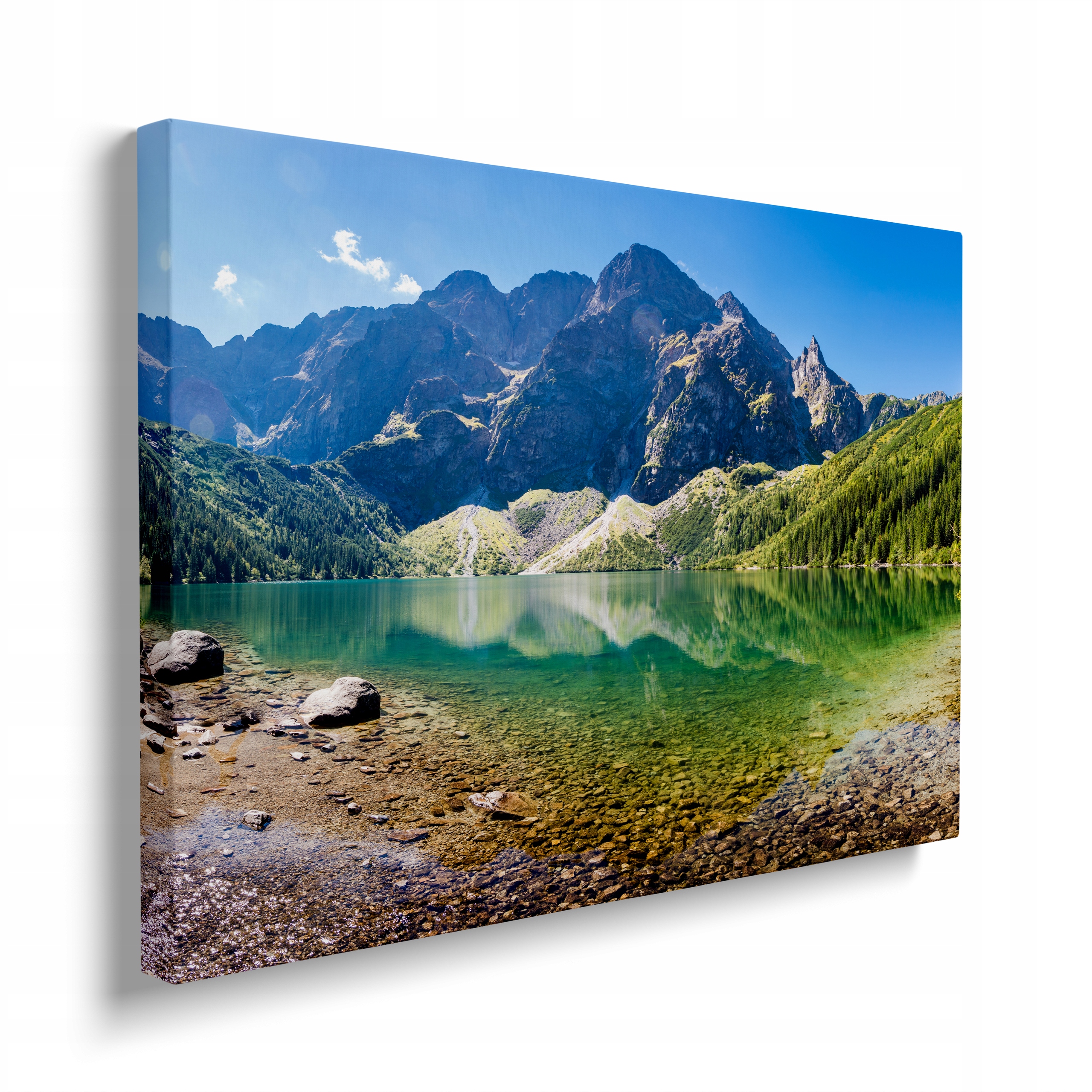 Obraz na ścianę polskie góry Tatry widok staw na płótnie premium 140x100 cm