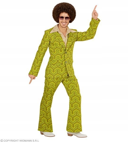 Kostým Hipis Léta 70 Groovy Zelený Disco M