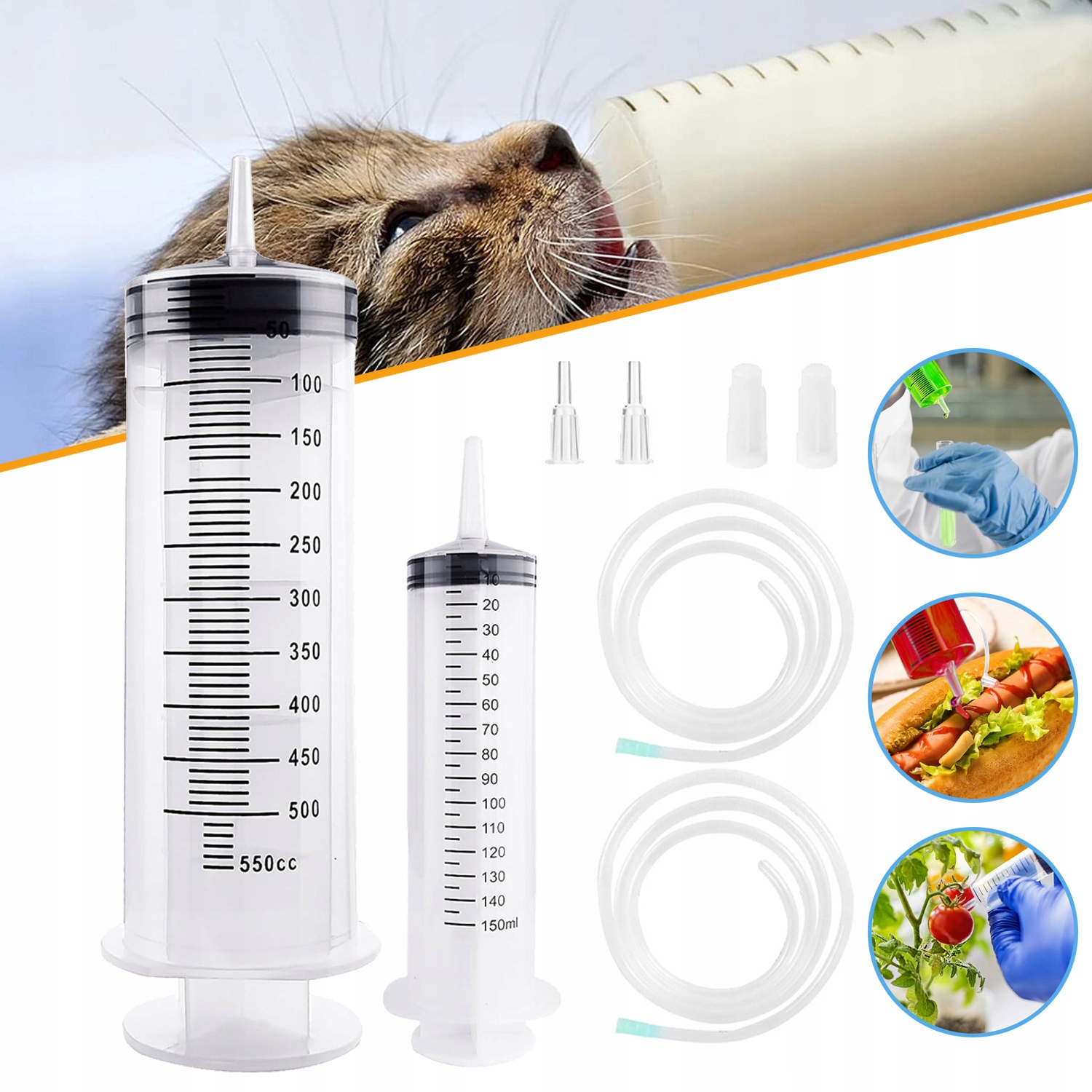 Sada injektorů 150+550 ml s měkkými kabely 1 m, adaptéry a čepicemi