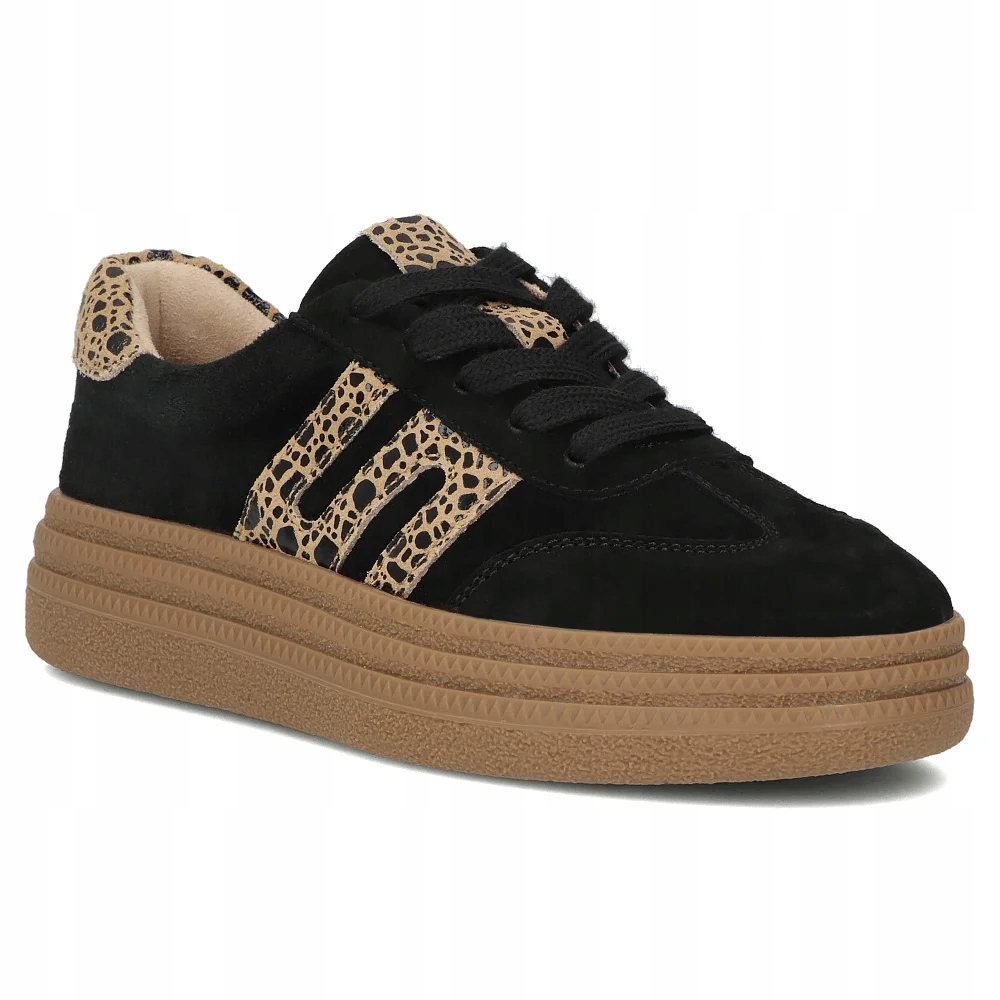 Skórzane sneakersy damskie buty sportowe Filippo na platformie pantera r.41