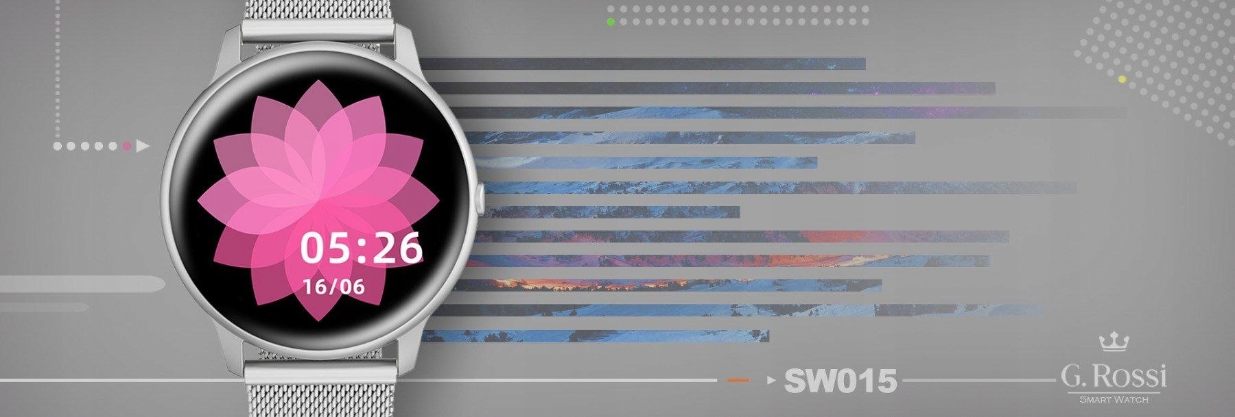 SMARTWATCH DAMSKI G ROSSI POLSKIE MENU SMS TRENING Marka G.Rossi