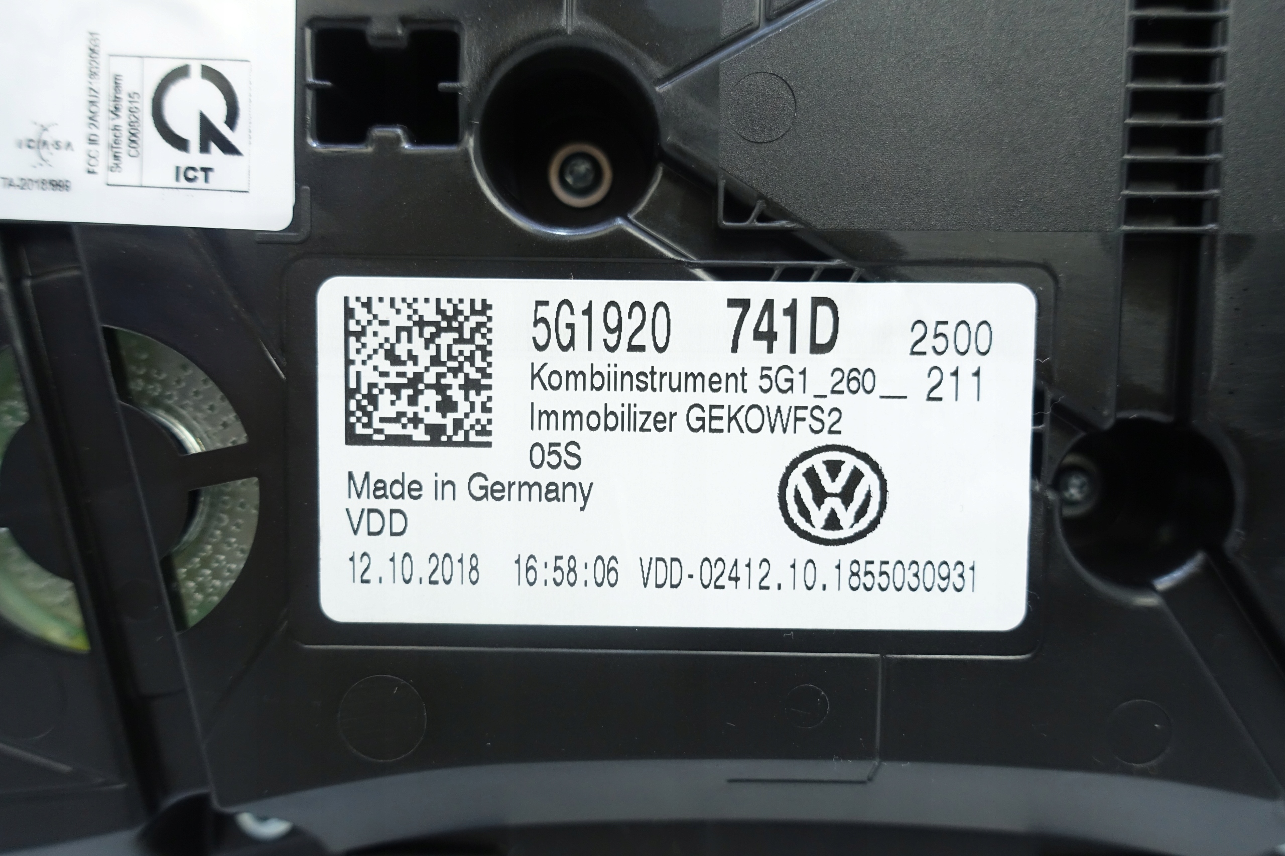 dials dials VW GOLF VII 7 5G 35702KM 5G1920741D