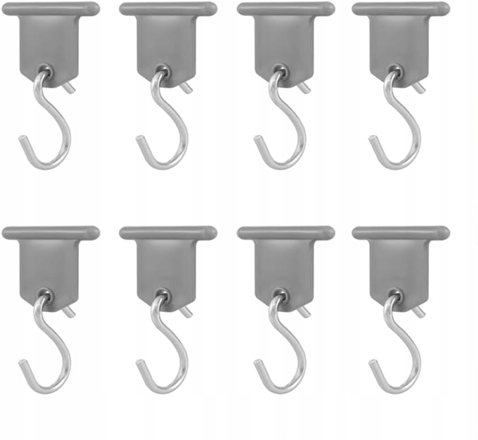 ZESTAW 8 HACZYKÓW DO SZYN RUROWYCH MARKIZ SAMOCHODÓW I AKCESORIÓW KEMPINGOW