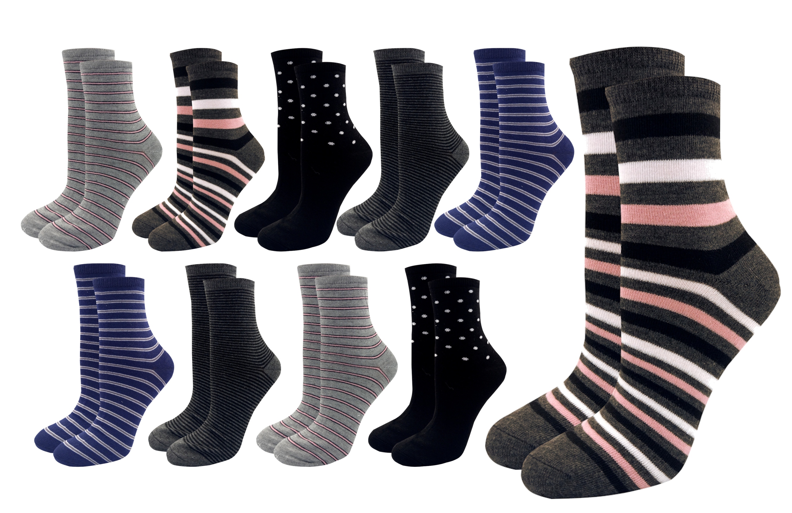 

10x Skarpetki długie Damskie bawełna 36-38 Cotton