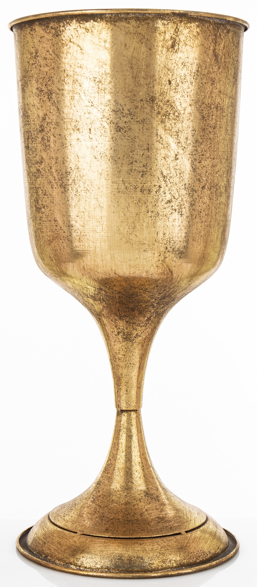 Złota antyczna metalowa postarzana osłonka wazon na nóżce Kod producenta 168347