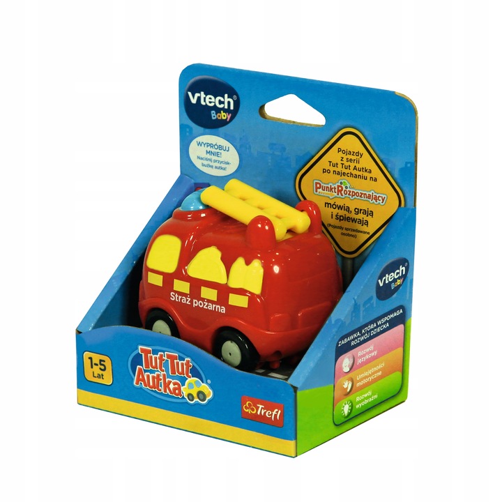 VTECH Autko samochód WÓZ STRAŻACKI Tut Tut DZWIĘKI Marka VTech