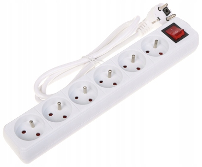 LISTWA ZASILAJĄCA PR-1.5M-6G-SW/W (6 GNIAZD) 1.3 m