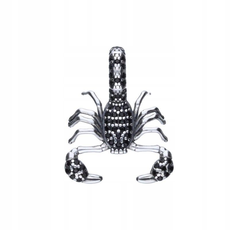 Módní přívěsek Bead Skorpion s černými zirkony Stříbro 925 zvěrokruhu 2.57 g