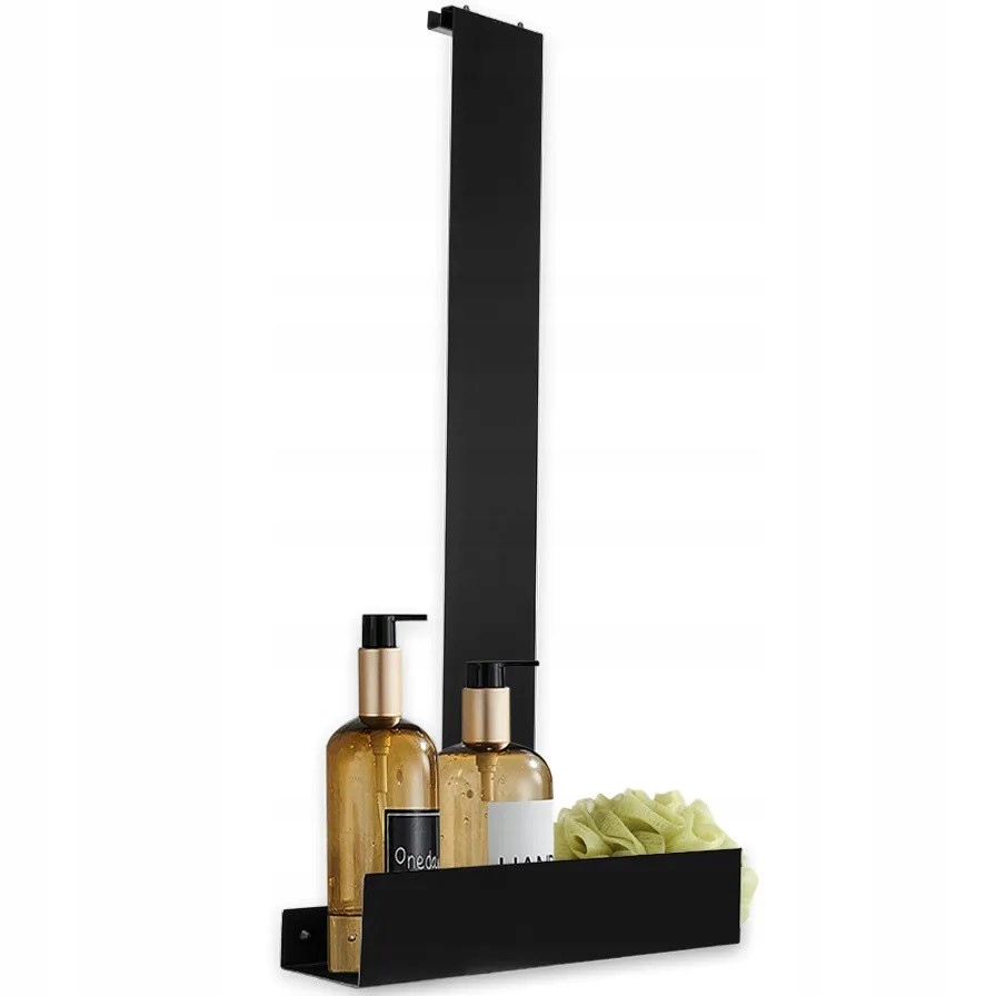 Koupelnová police Tori Black Černá Věšák na sprchovou stěnu