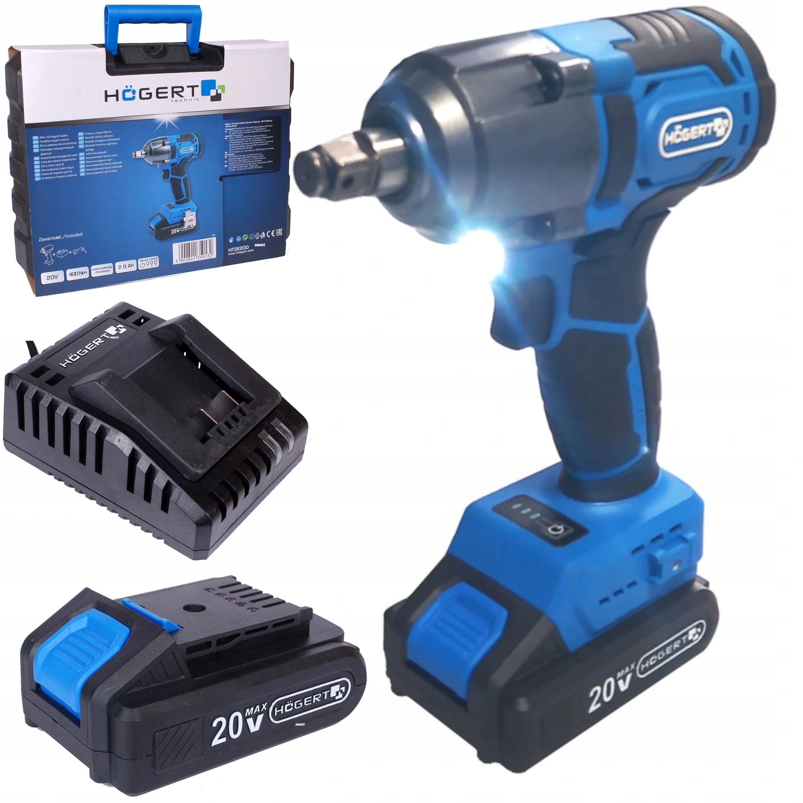 

Hogert Klucz udarowy akumulatorowy HT2E200