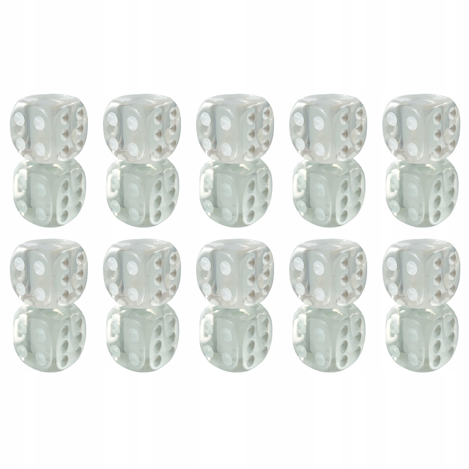 ZESTAW 10 KOSTEK K6 RPG SREBRNE PIÓRO KOŚĆ 1,6 CM