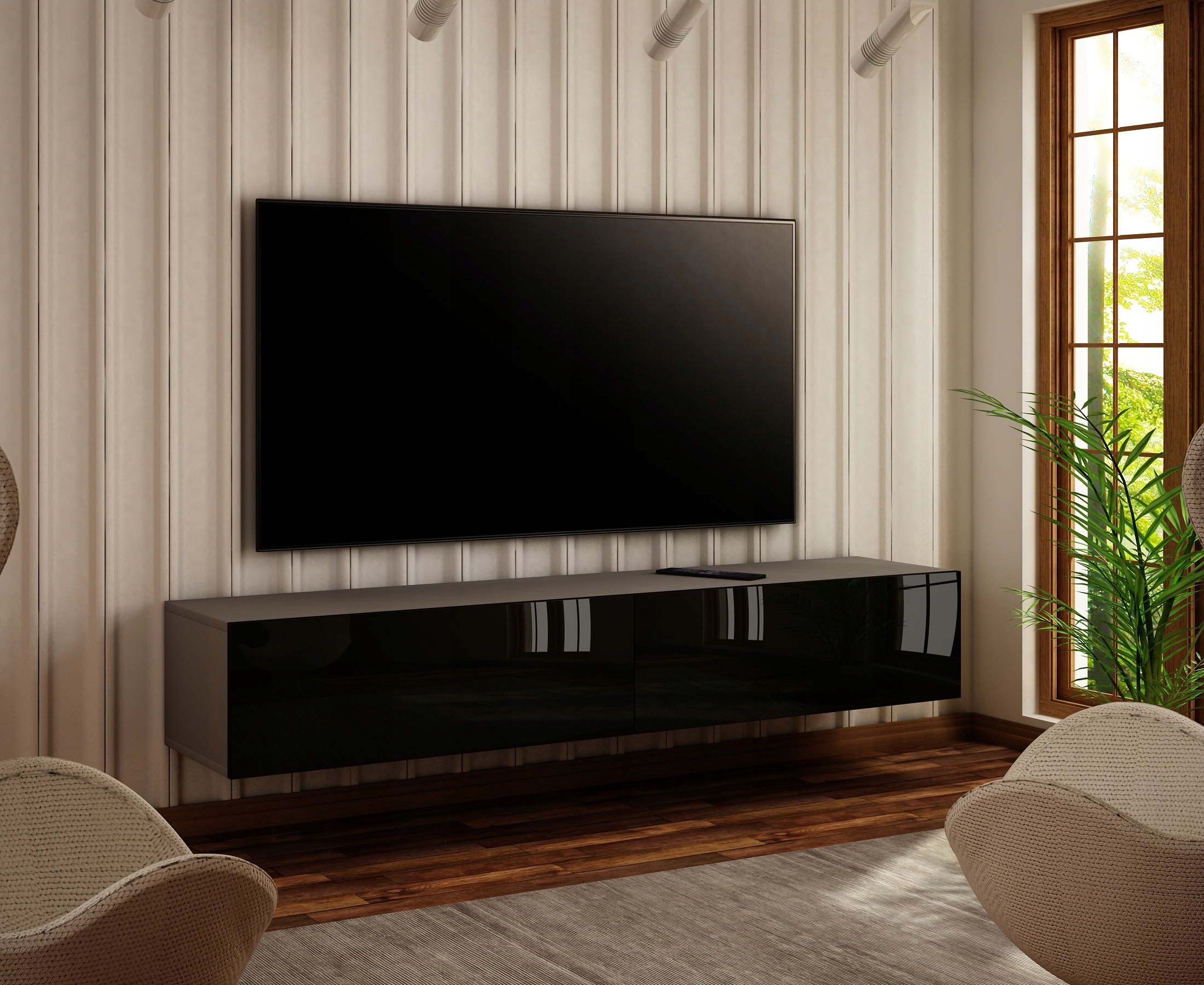 SZAFKA WISZĄCA RTV 140 CM POŁYSK, PROMOCJA!! Wykończenie połysk