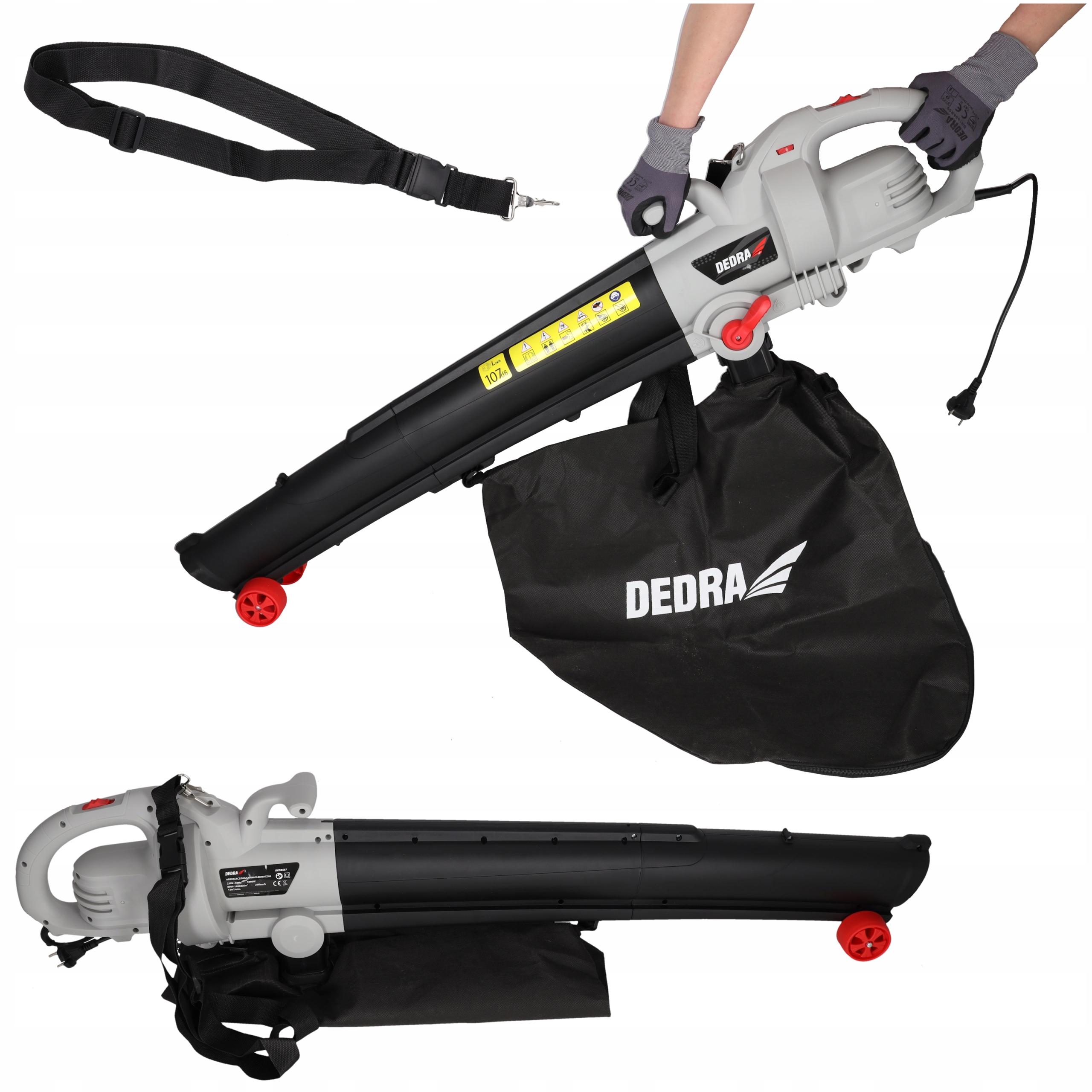 Dmuchawa do liści ogrodowa Dedra Odkurzacz elektryczny 3000W rozdrabniacz