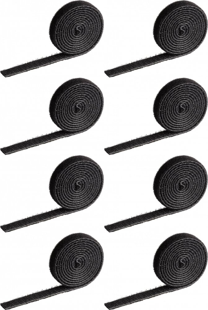 1M X 10mm черный x 8 кабель обвязки липучки