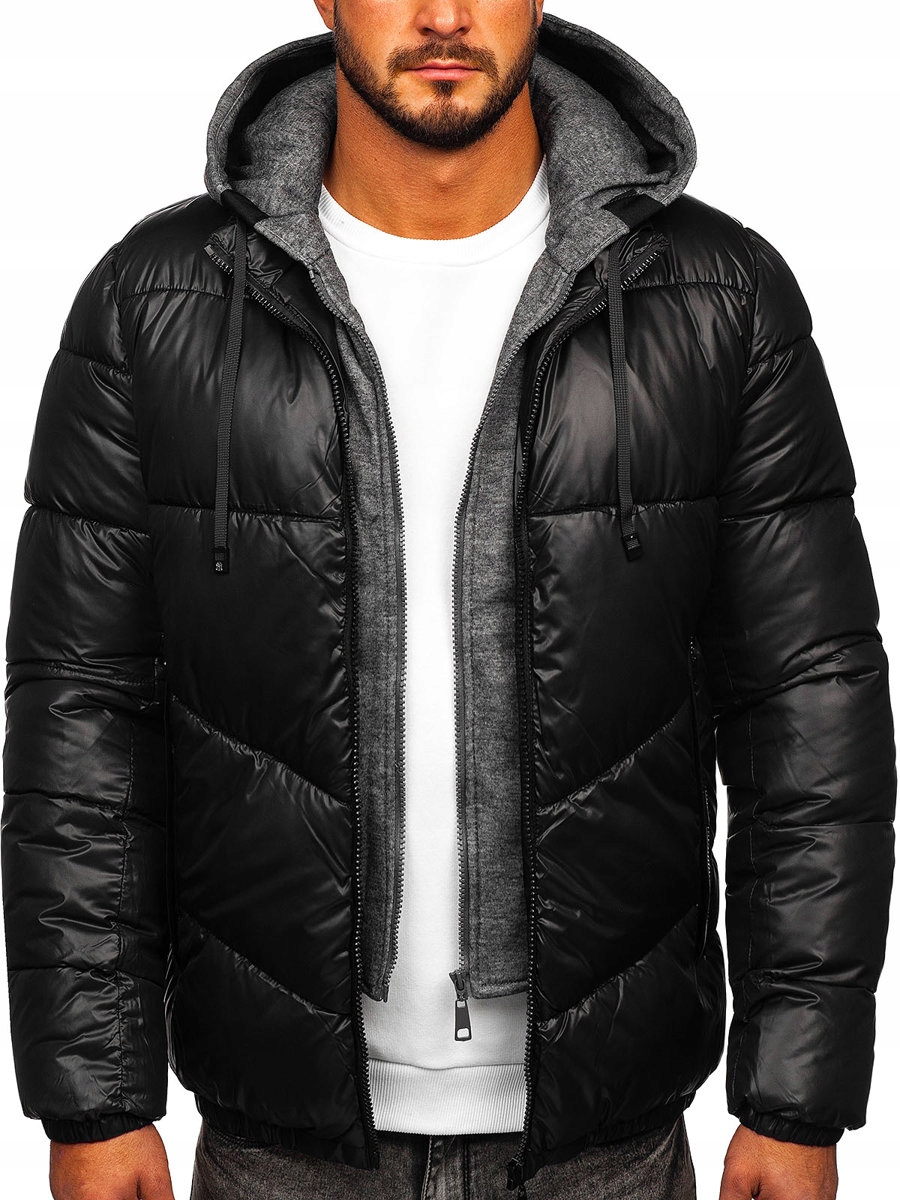 Zimní Bunda Prošívaná Černá B2906 DENLEY_3XL