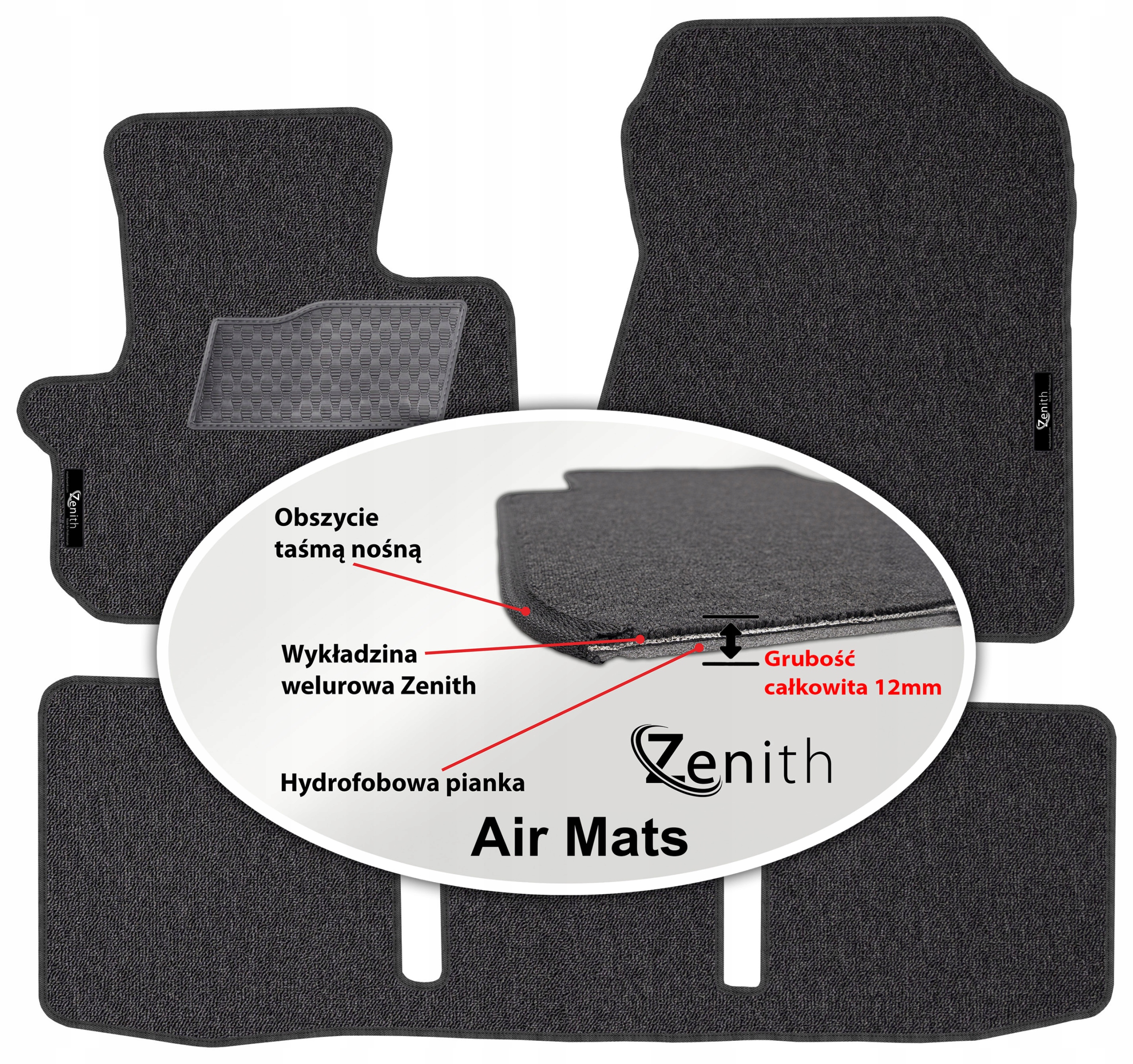 Toyota iQ Hatchback 2009-2016 Velúrové koberčeky do auta Zenith Air Mats