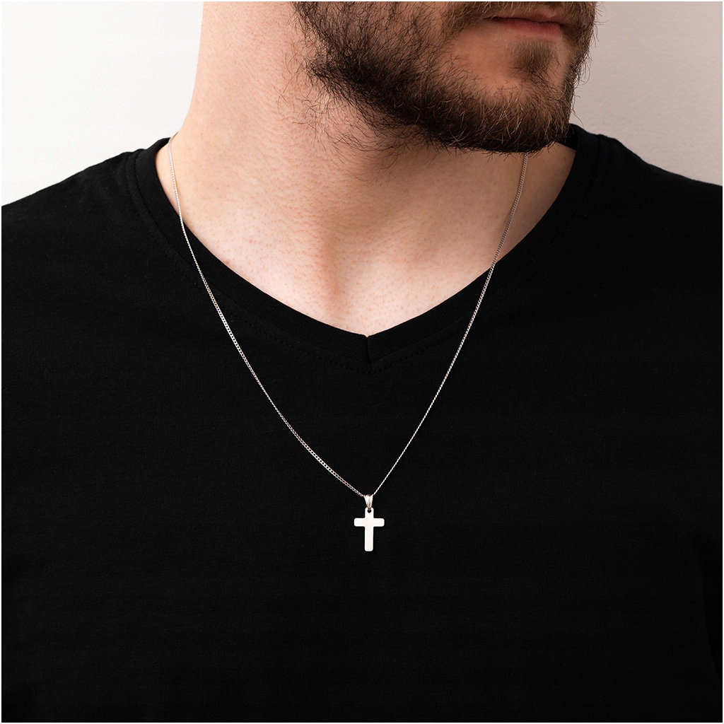Srebrny łańcuszek z krzyżykiem klasyczny SREBRO 925 55 cm BIERZMOWANIE Kod producenta RO0139#55R