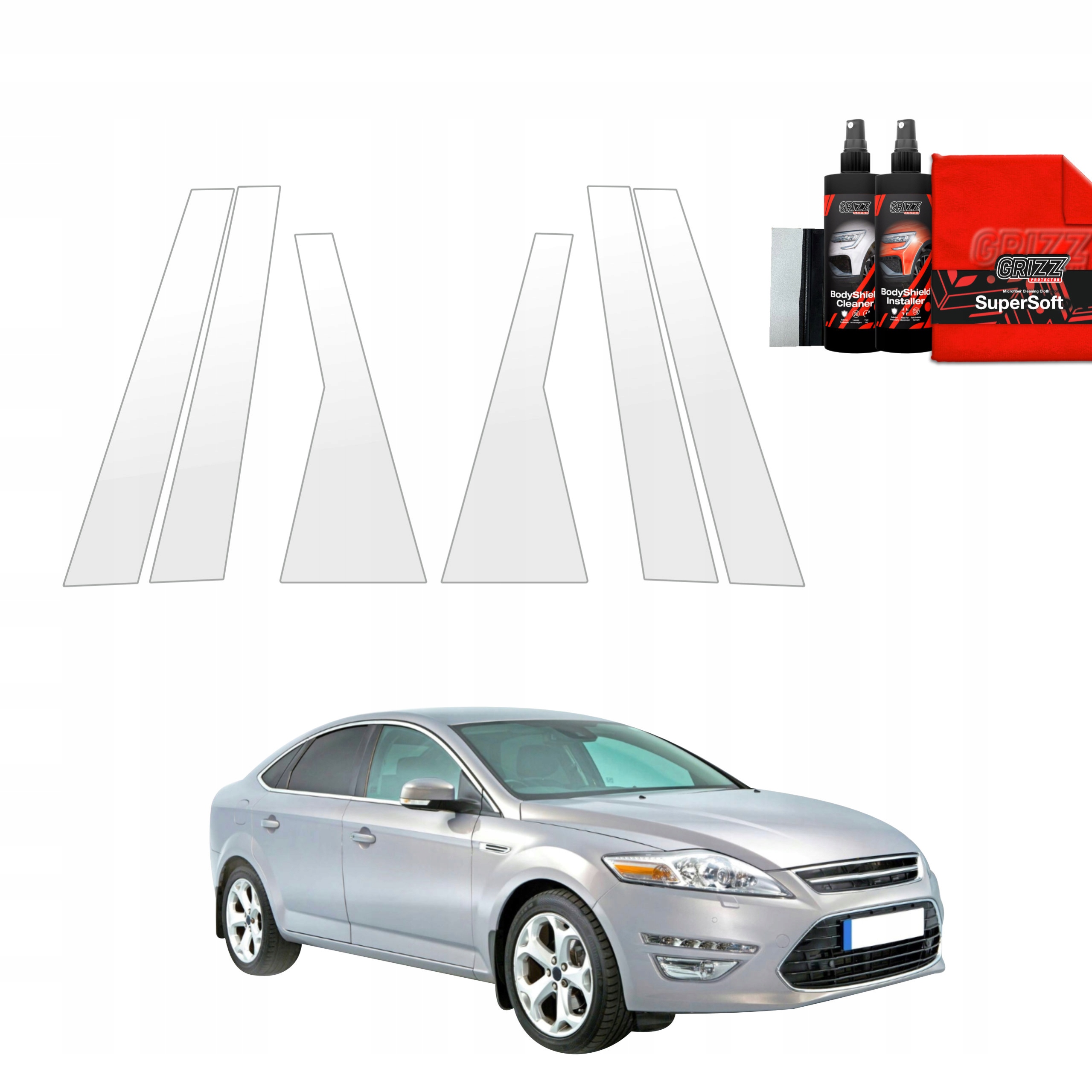 6v1 Fólie na sloupky pro Ford Mondeo Mk4 Sedan (2007-2014)