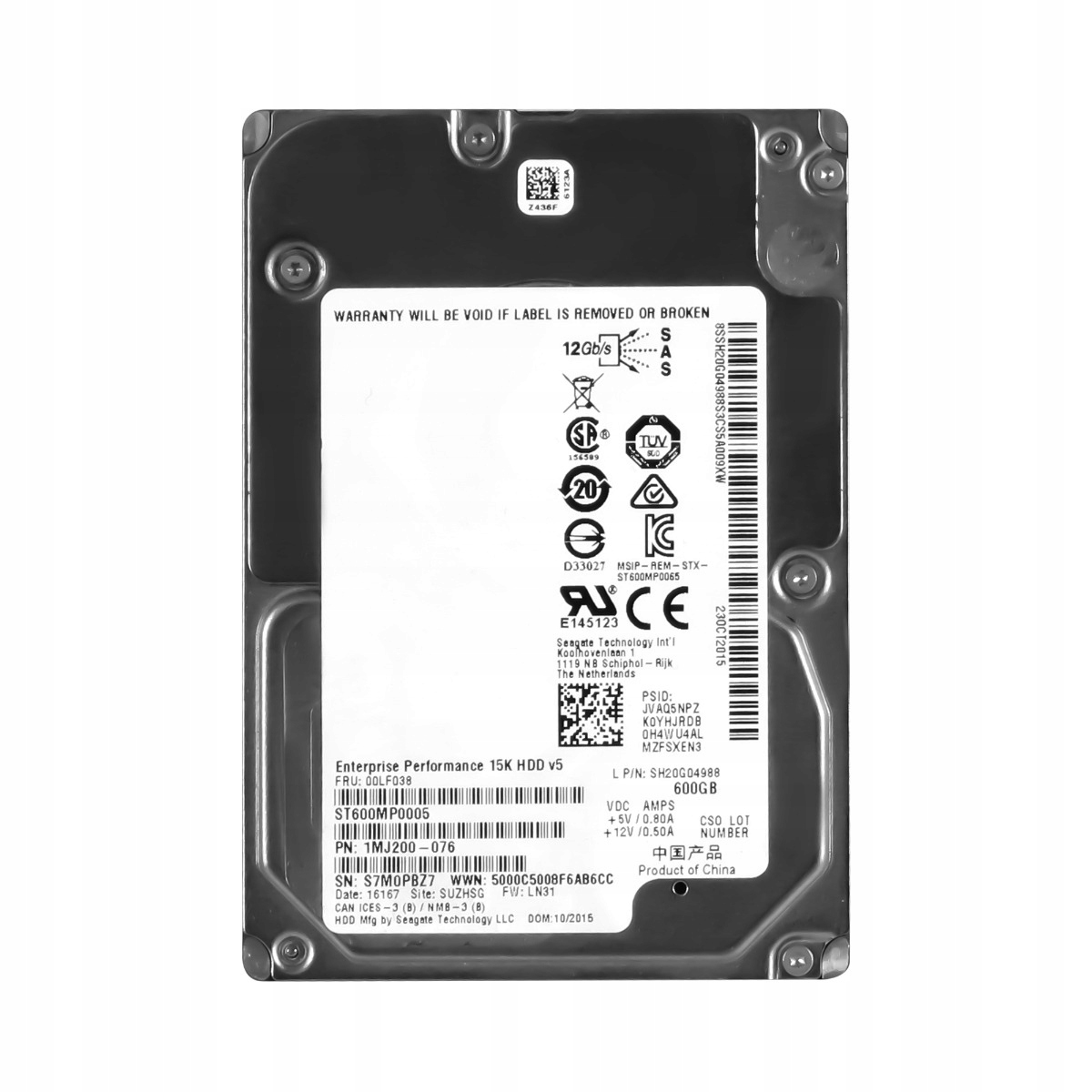 Lenovo 00LF038 600GB 15K 128 Mb SAS-3 2.5'' ST600MP0005