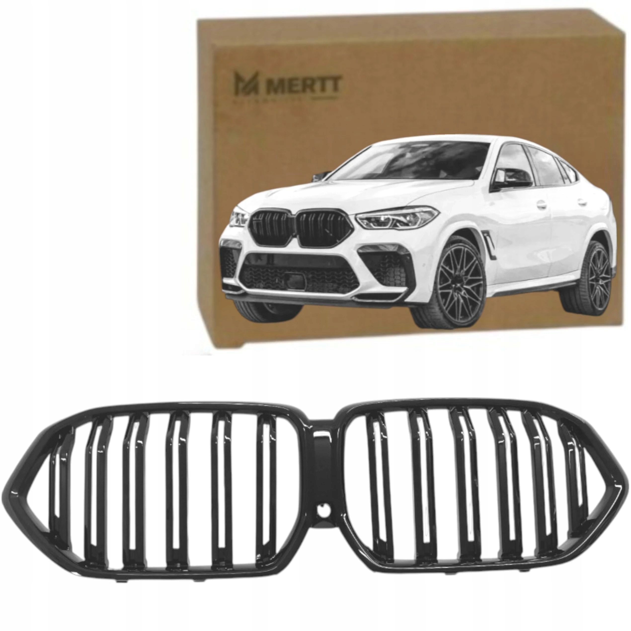 Bmw X6 G06 2019-2022 atrapa chladiče nárazníku Nerki Grill přední černá