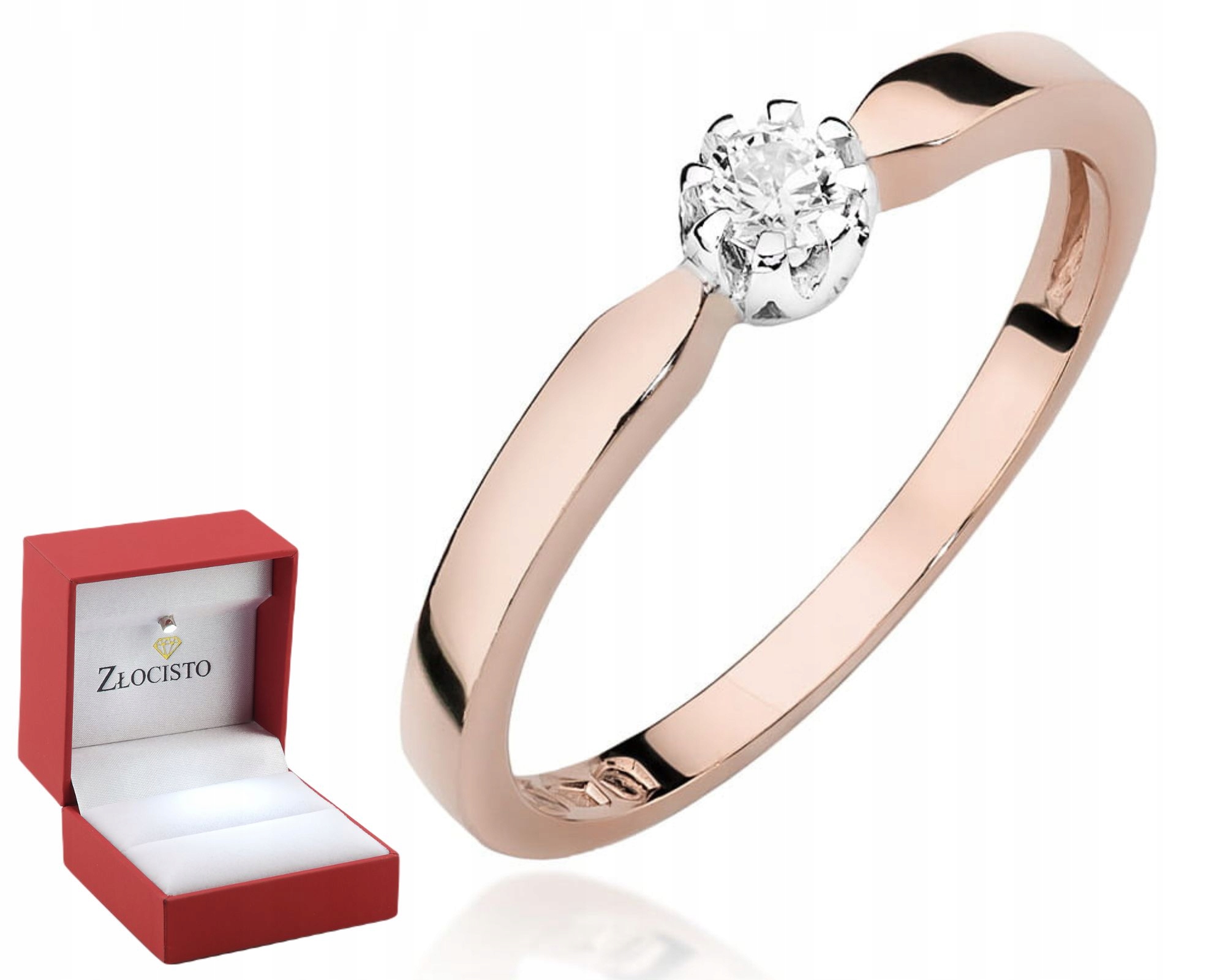 Prstýnek Diamant Růžové Zlato Gravírování Bonus 585 Dárek