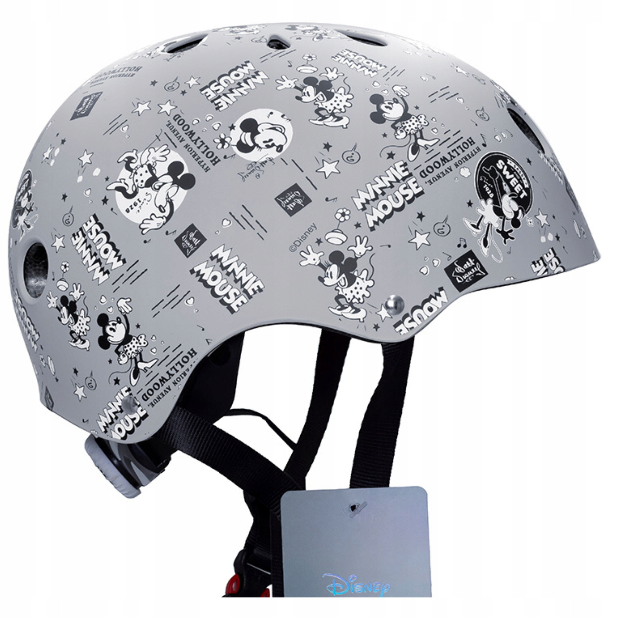 Kask Sportowy Rowerowy Otwarty Orzech L Myszka Minnie Regulowany 56-59 CM