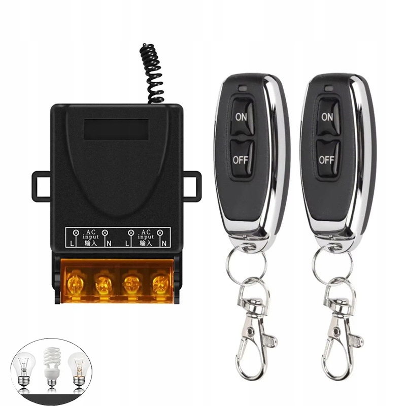ZDALNE STEROWANIE 220V WŁĄCZNIK NA 2x PILOTA RADIOWY AC 30A DO 100m