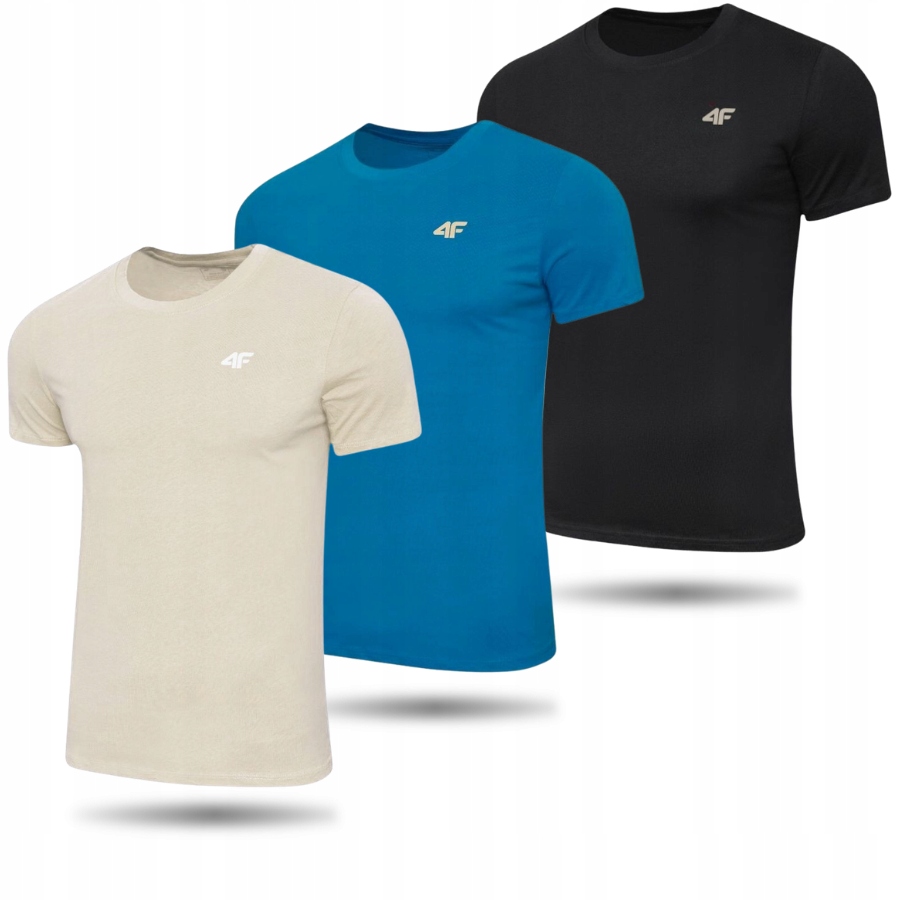 ZESTAW 3x KOSZULKA MĘSKA SPORTOWA 4F T-SHIRT BLUZKA NA CO DZIEŃ