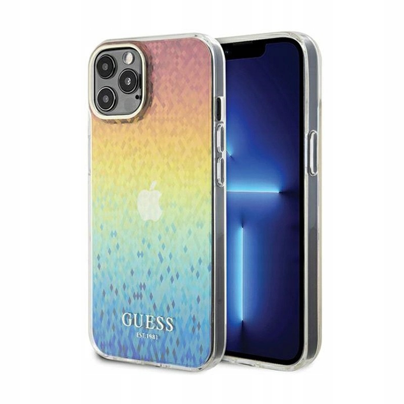 Guess IML Faceted Mirror Disco Iridescent Etui iPhone 12 iPhone 12 Pro