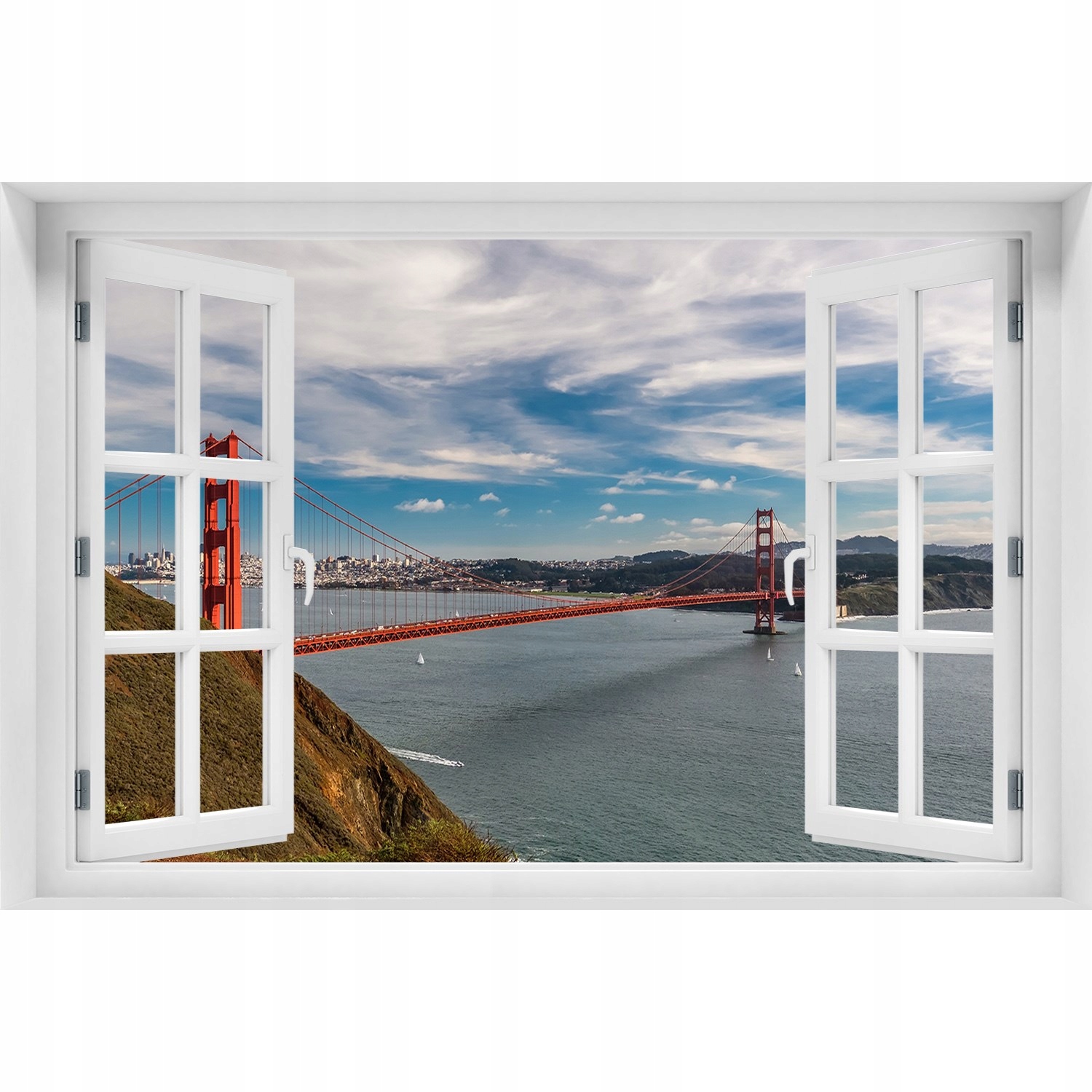 

Naklejka na ścianę Okno widok Most San Francisco