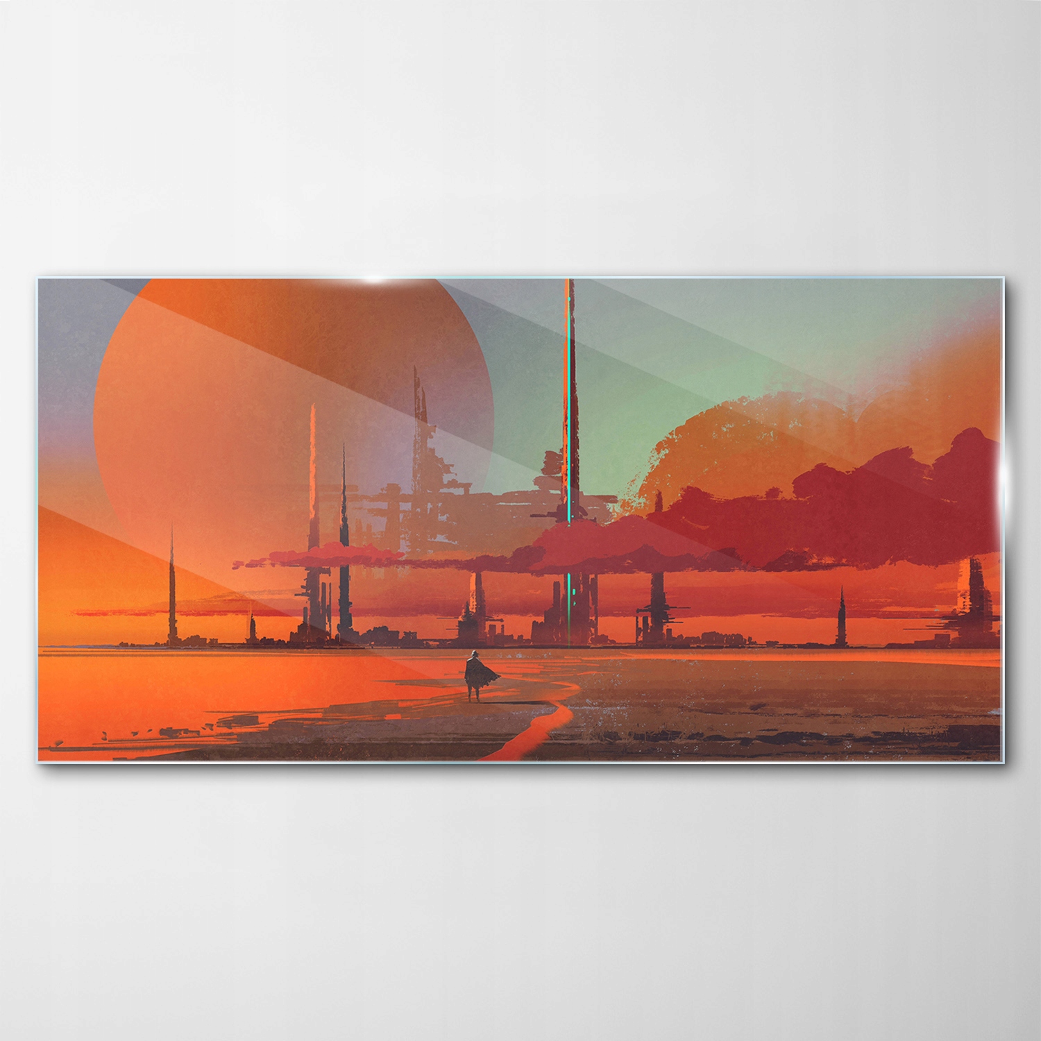 

Obraz Szklany Dekor SciFi Pustynia Księżyc 140x70