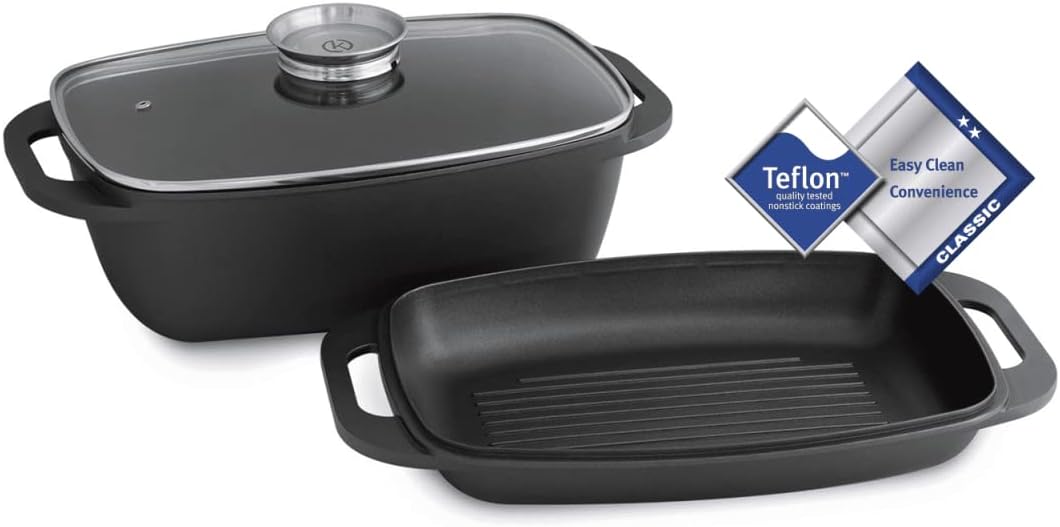 Pekáč Hliníkový 7L Teflon Grilovací Víko Indukce Trouba 240°C