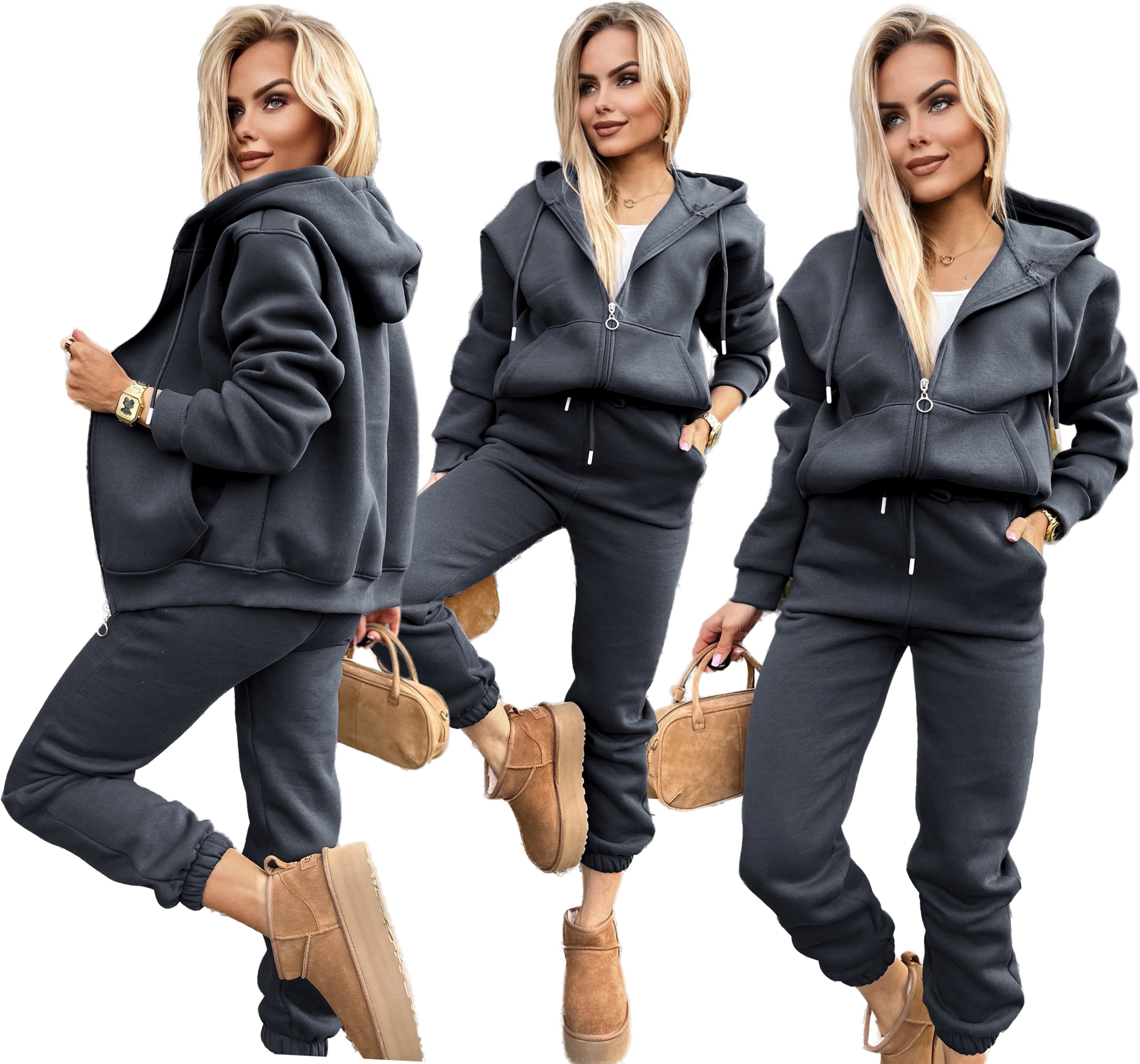 Bavlněný tepláková souprava Teplákovka s kalhotami rozepínací mikina L Marcela