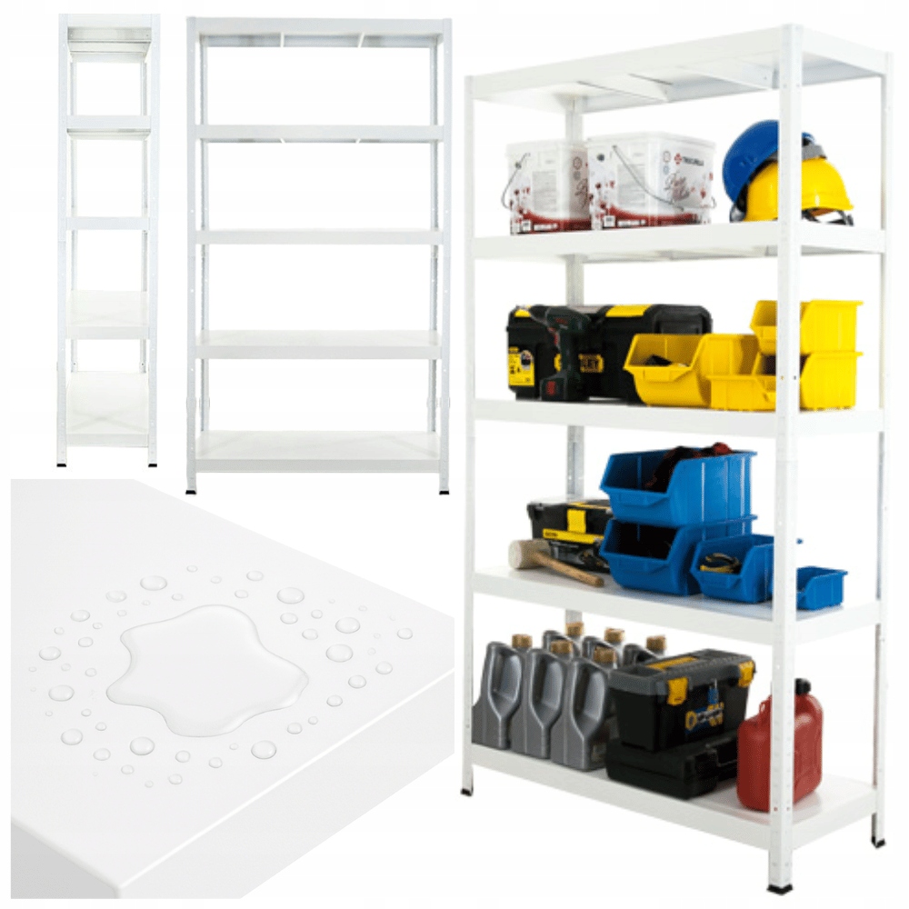 Celokovový regál 180x100x40, pracovný stojan, skladový regál, biely