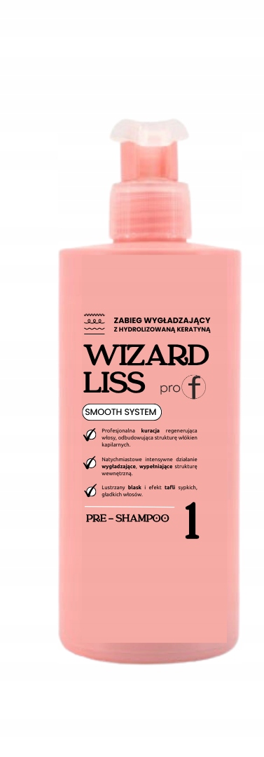 Šampon s hydrolyzovanou keratinou Wizard Liss proF 450 ml