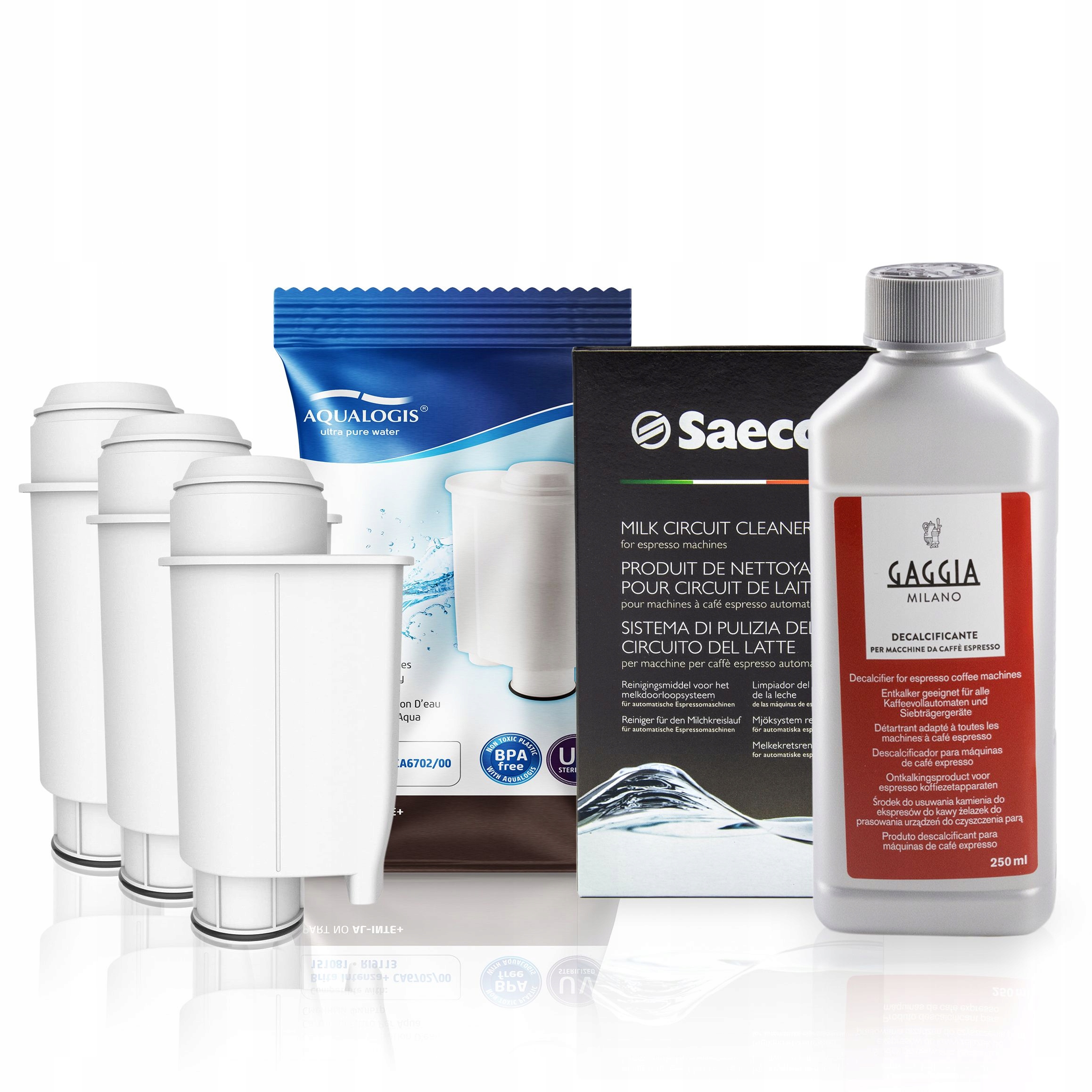 Prášek odvápňovač 250 ml 3 x filtr do kávovaru Gaggia AL-Inte+